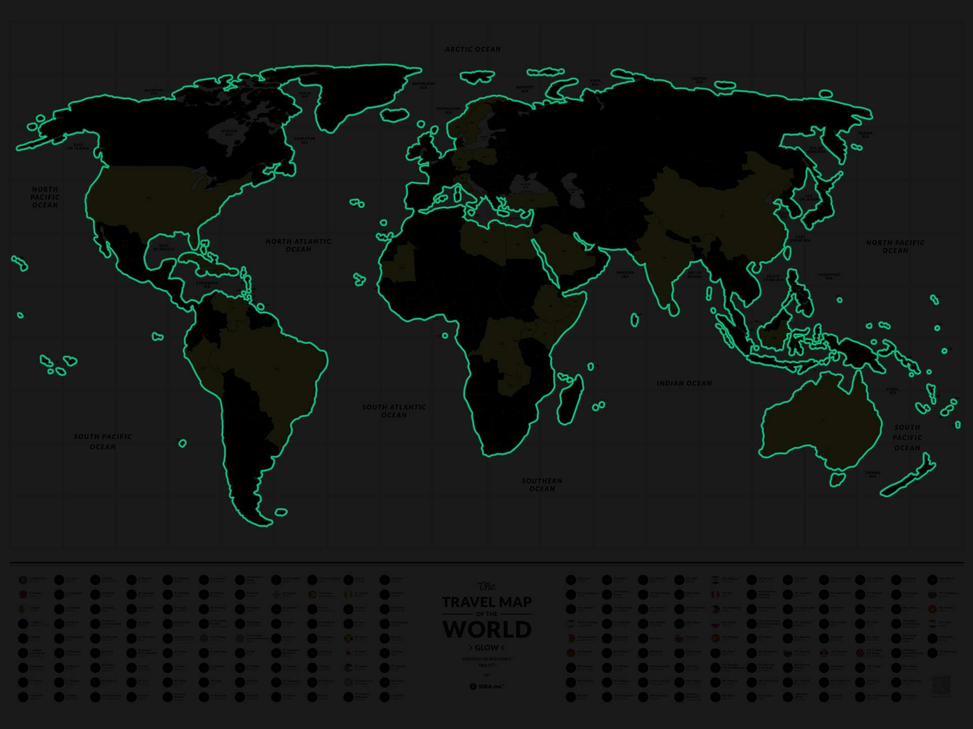 Scratch-off Travel Map Glow World