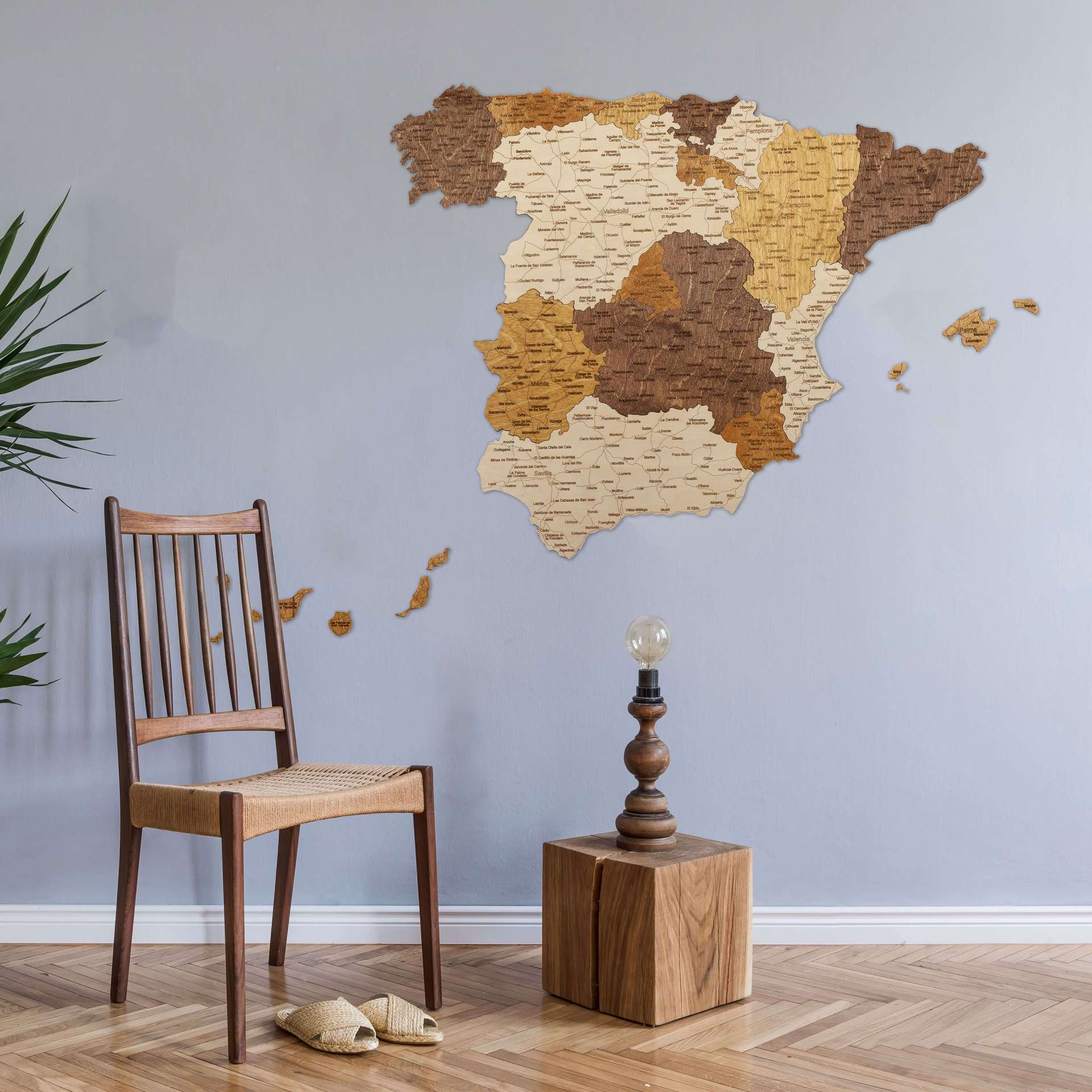 Wooden Map of Spain