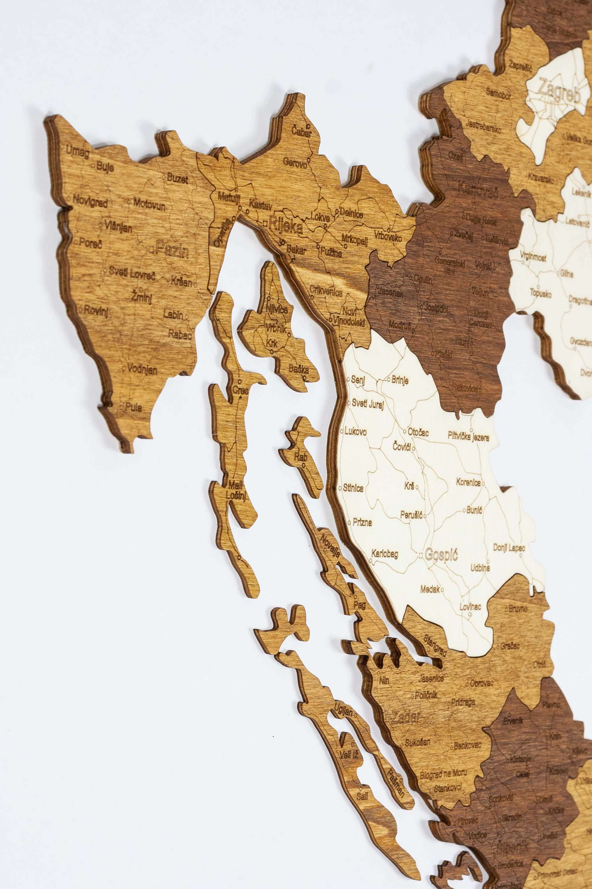 Wooden Map of Croatia