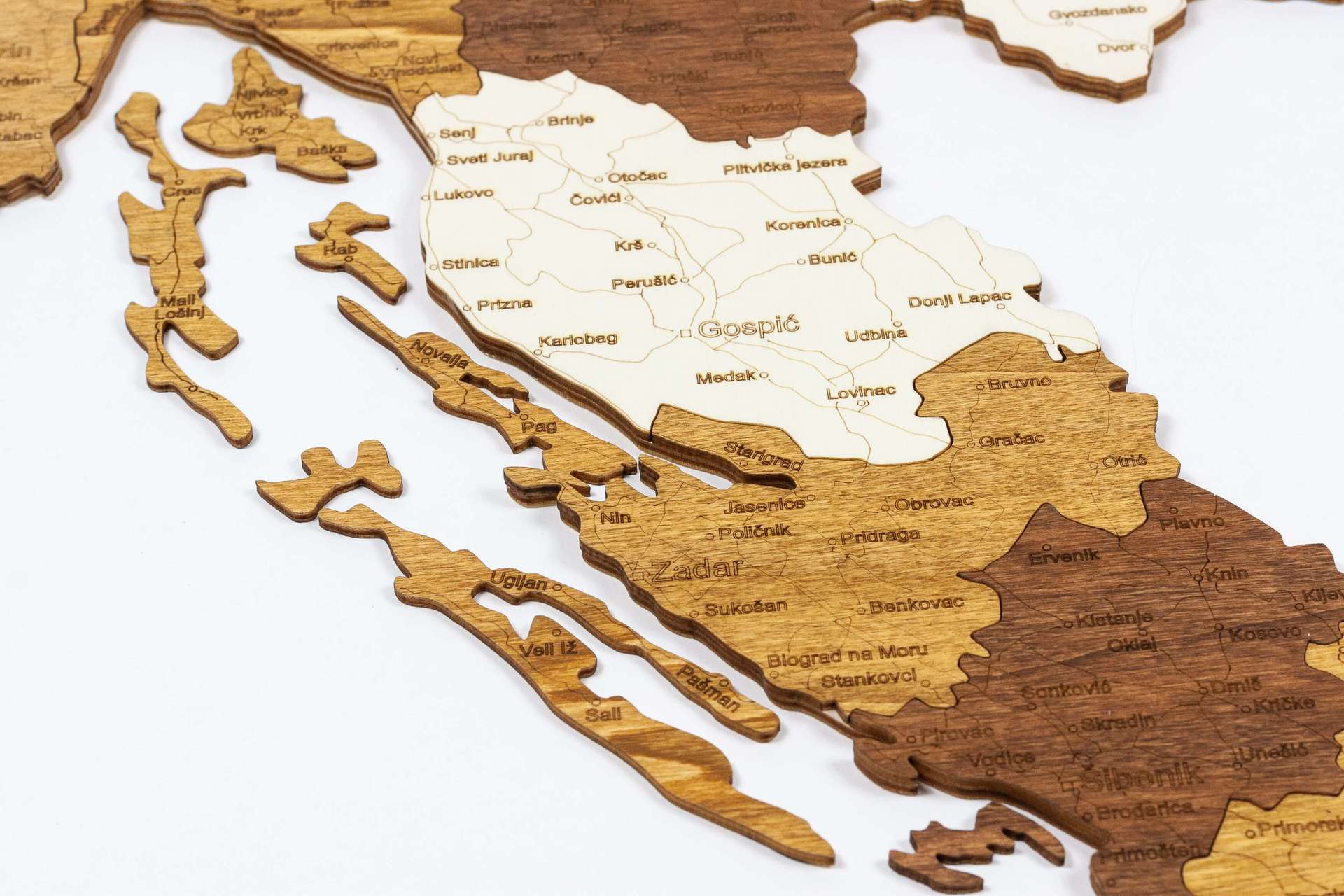 Wooden Map of Croatia