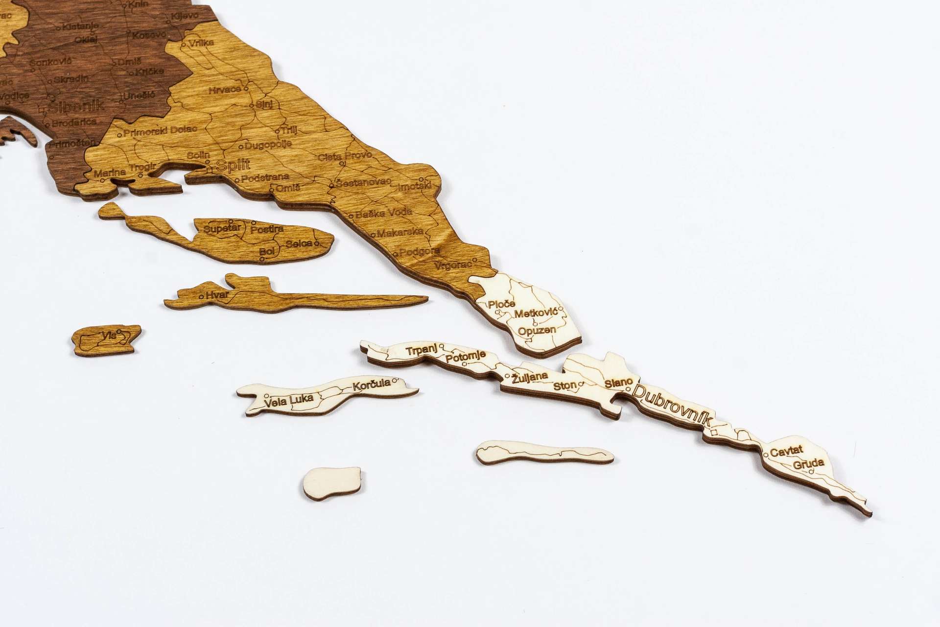 Wooden Map of Croatia