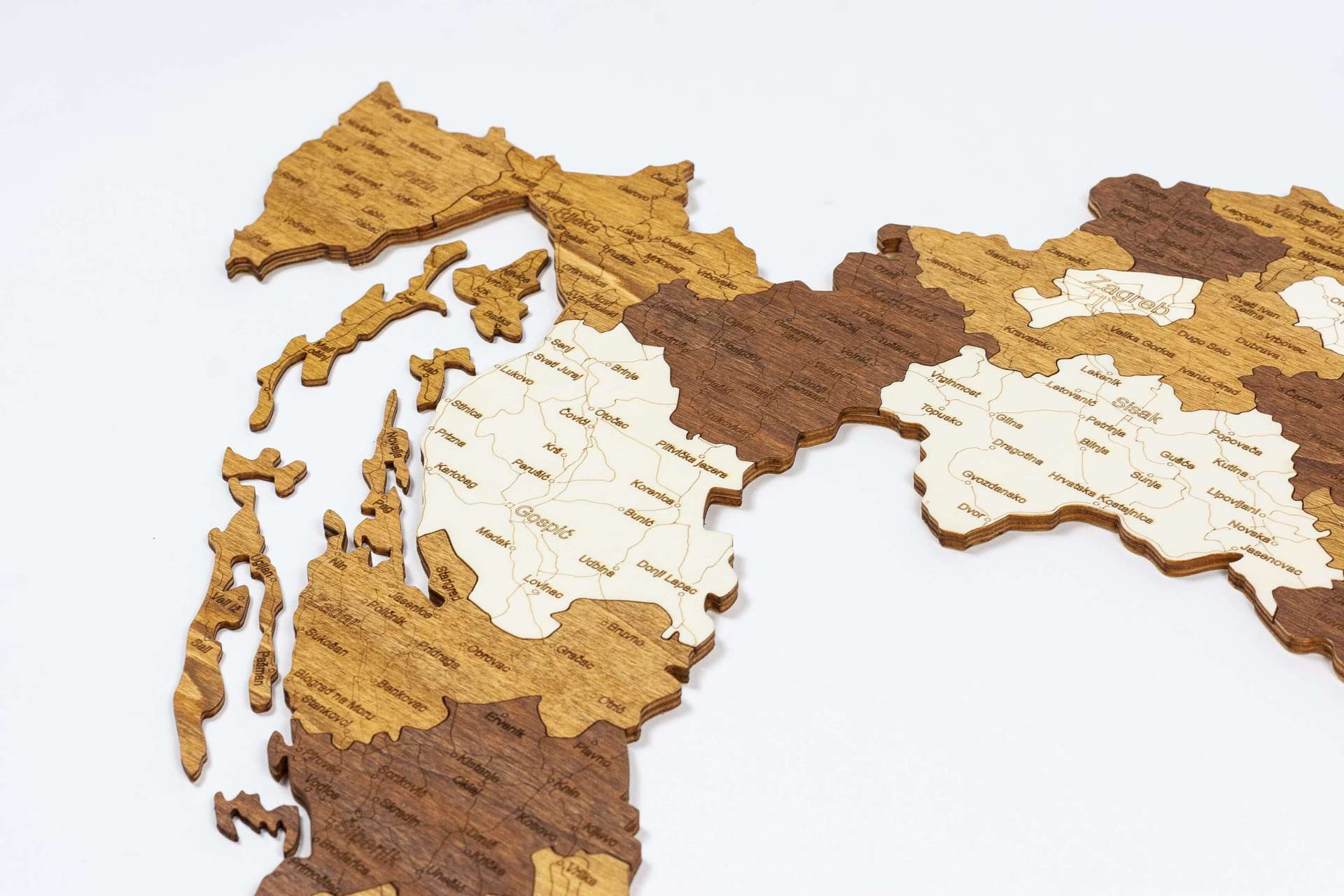 Wooden Map of Croatia