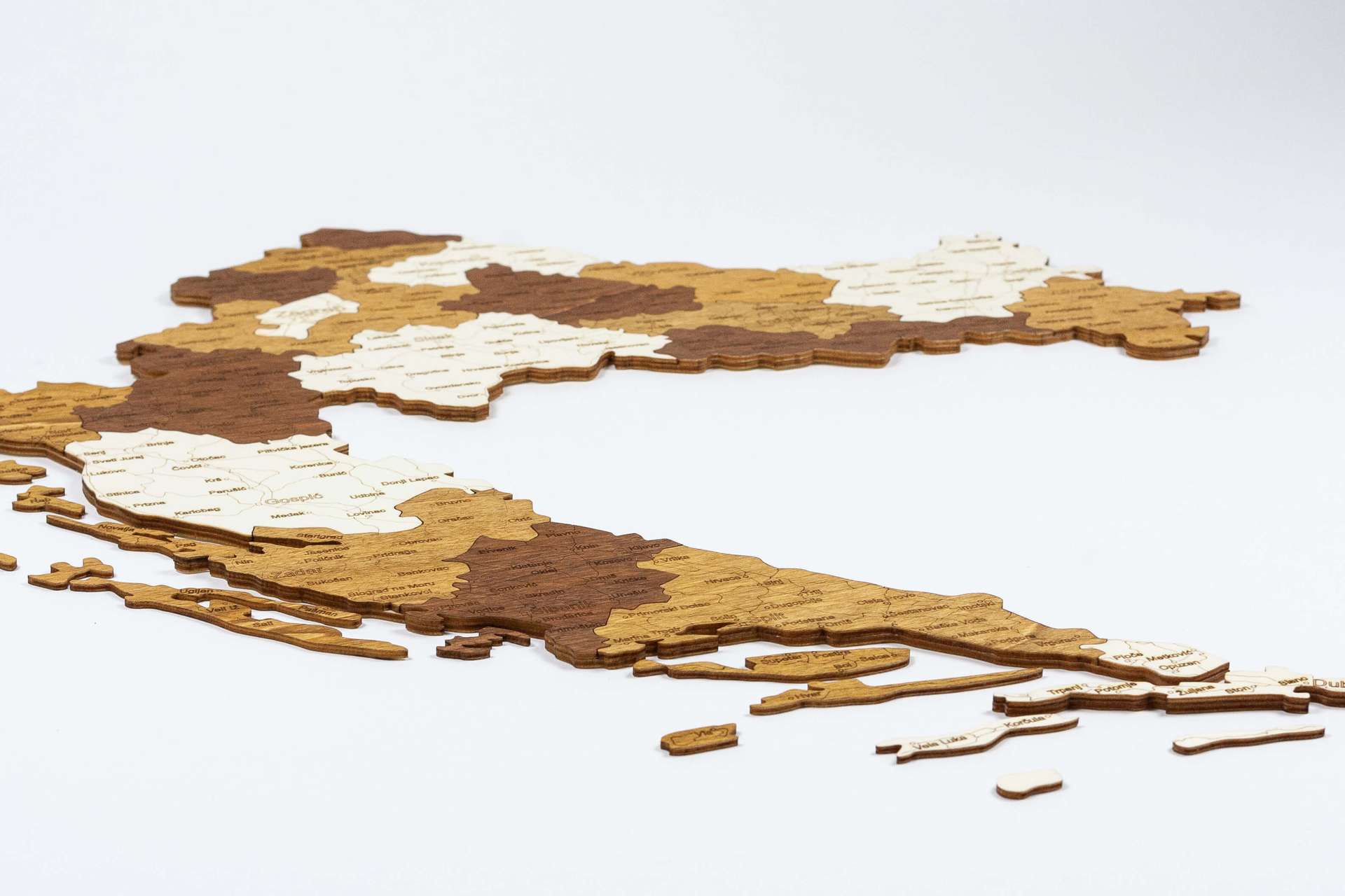 Wooden Map of Croatia