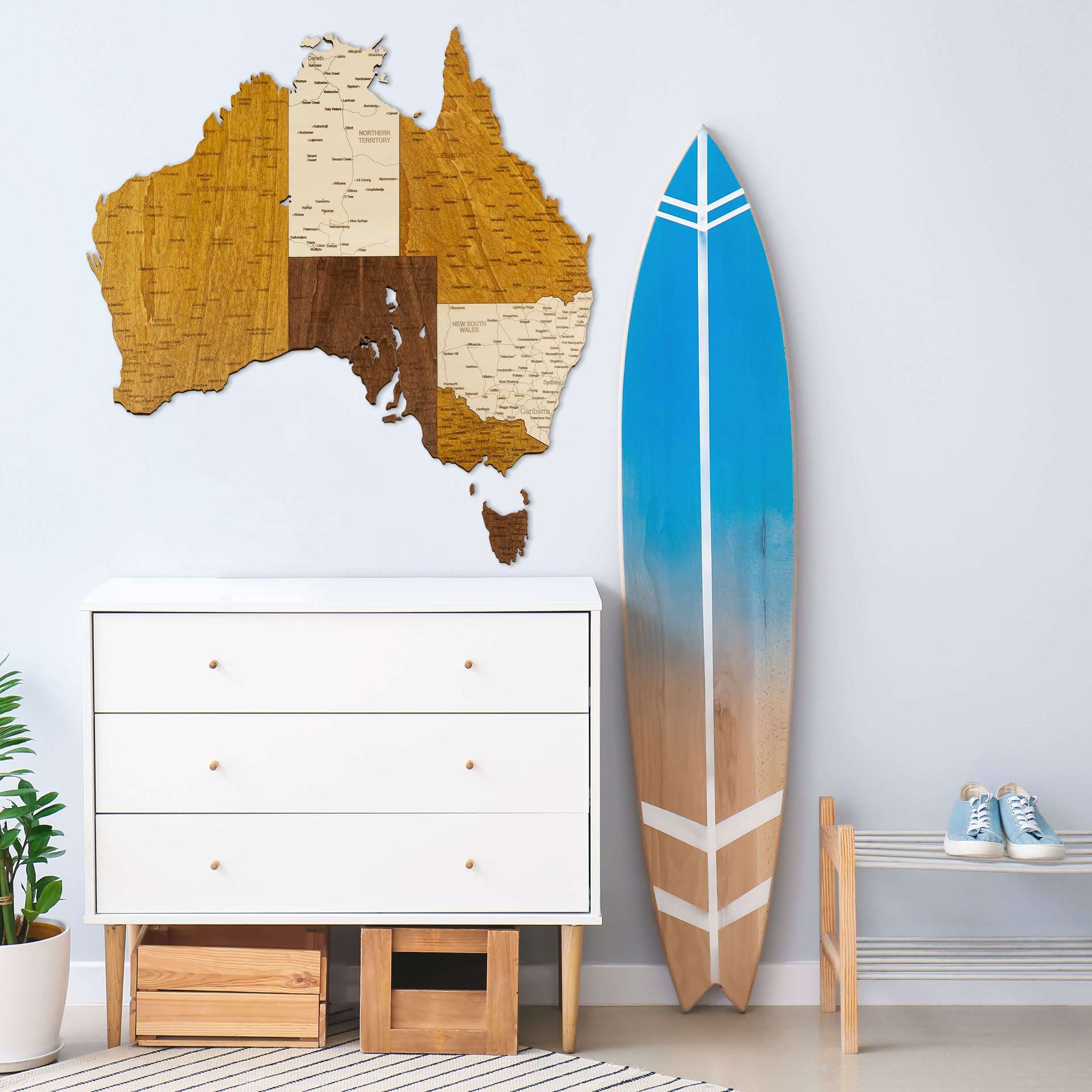 Wooden Map of Australia