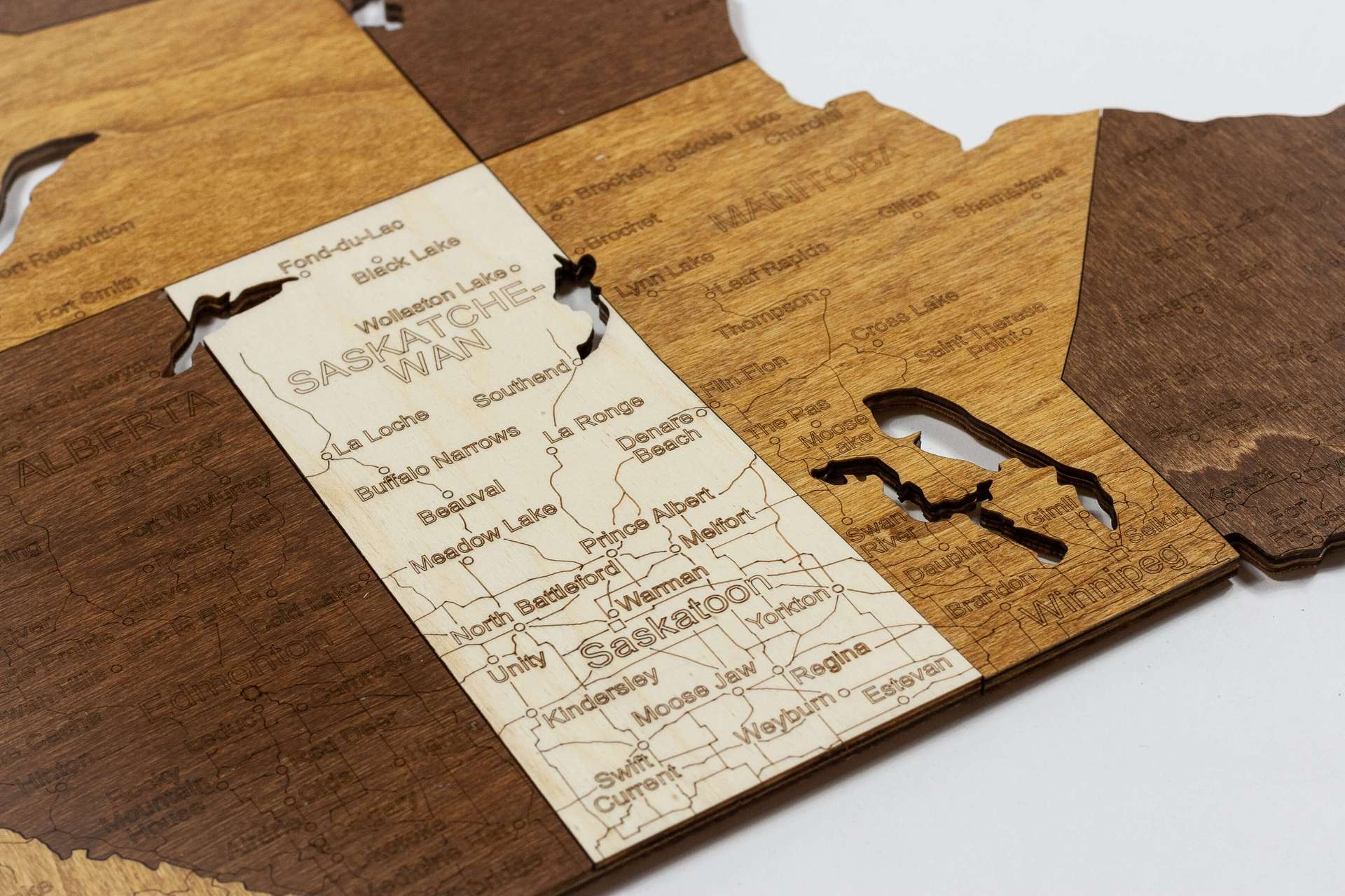 Wooden Map of Canada