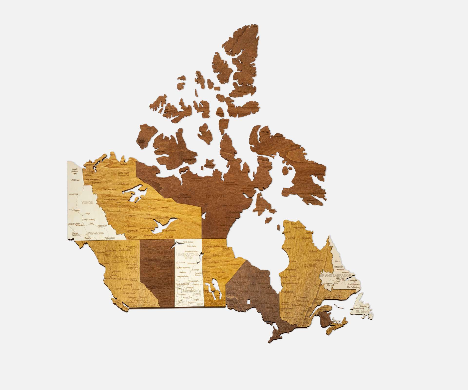 Wooden Map of Canada