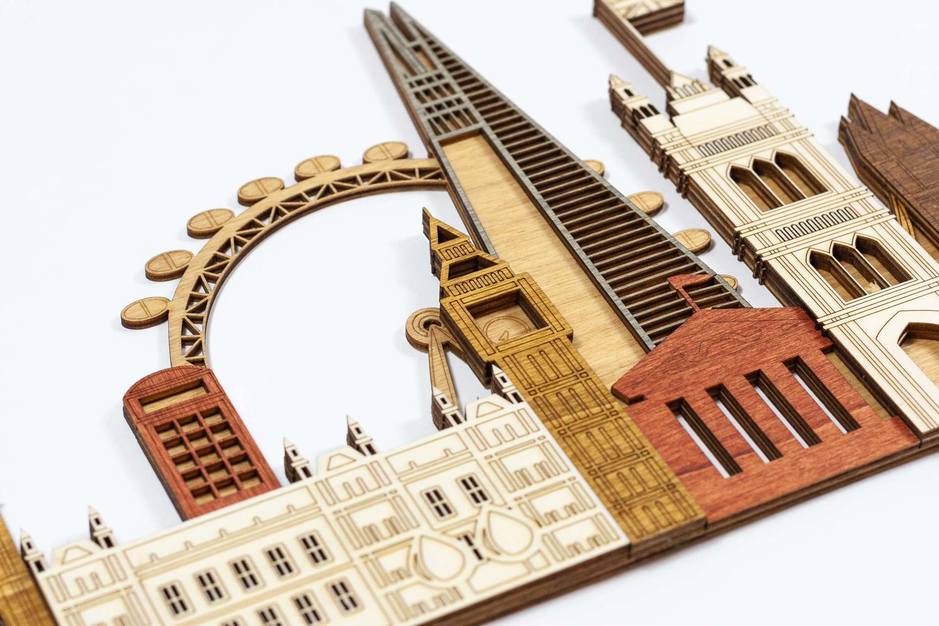 London Landmarks 3D Wooden Panel