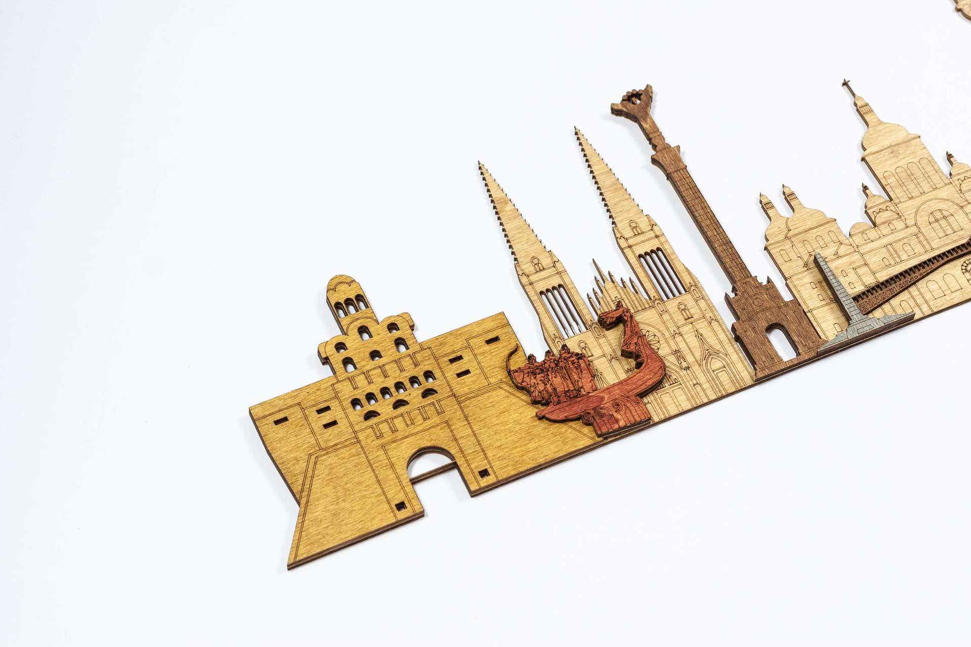 Kyiv Landmarks Wooden Wall Panel