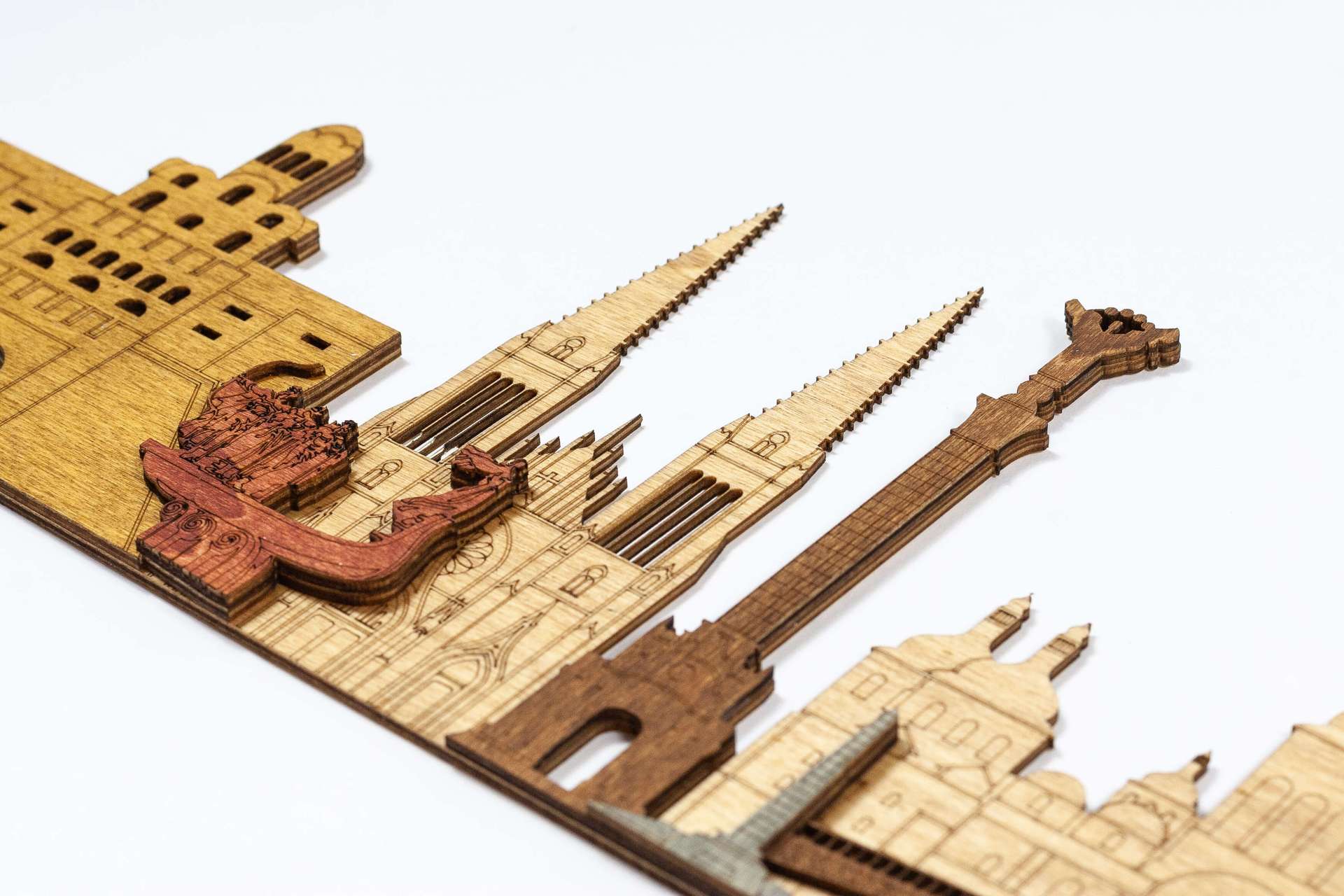 Kyiv Landmarks Wooden Wall Panel