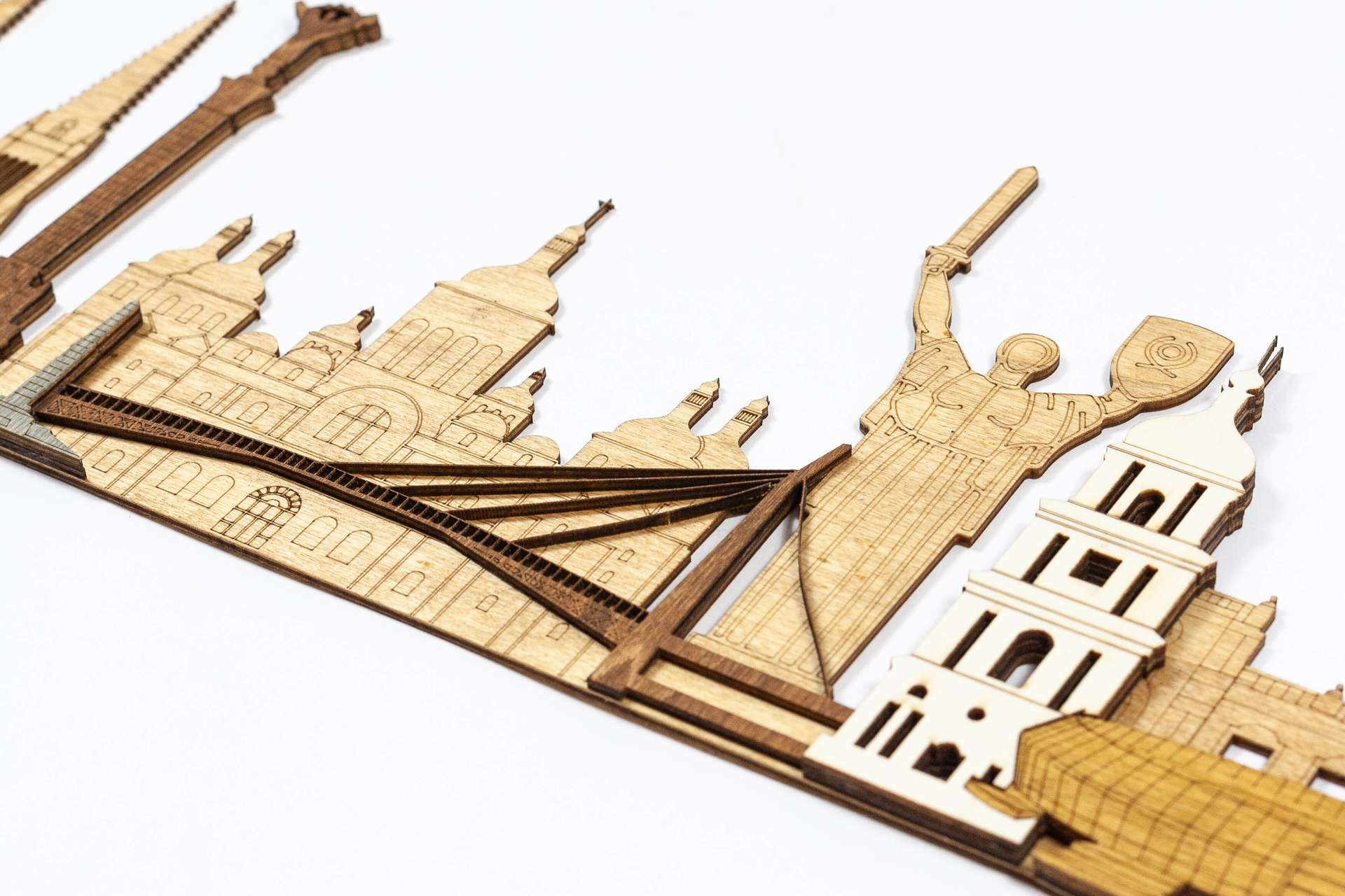 Kyiv Landmarks Wooden Wall Panel