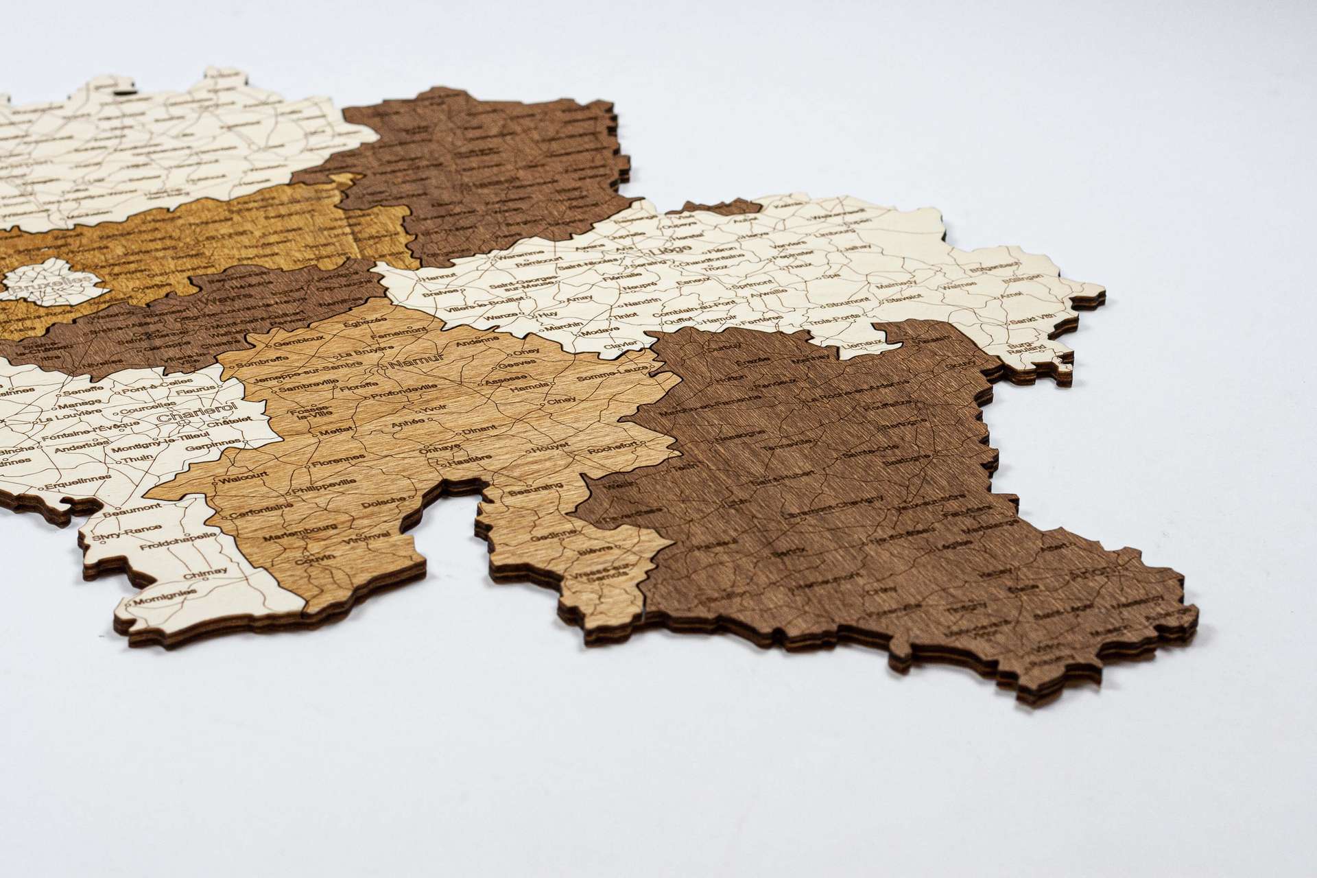 Wooden Map of Belgium
