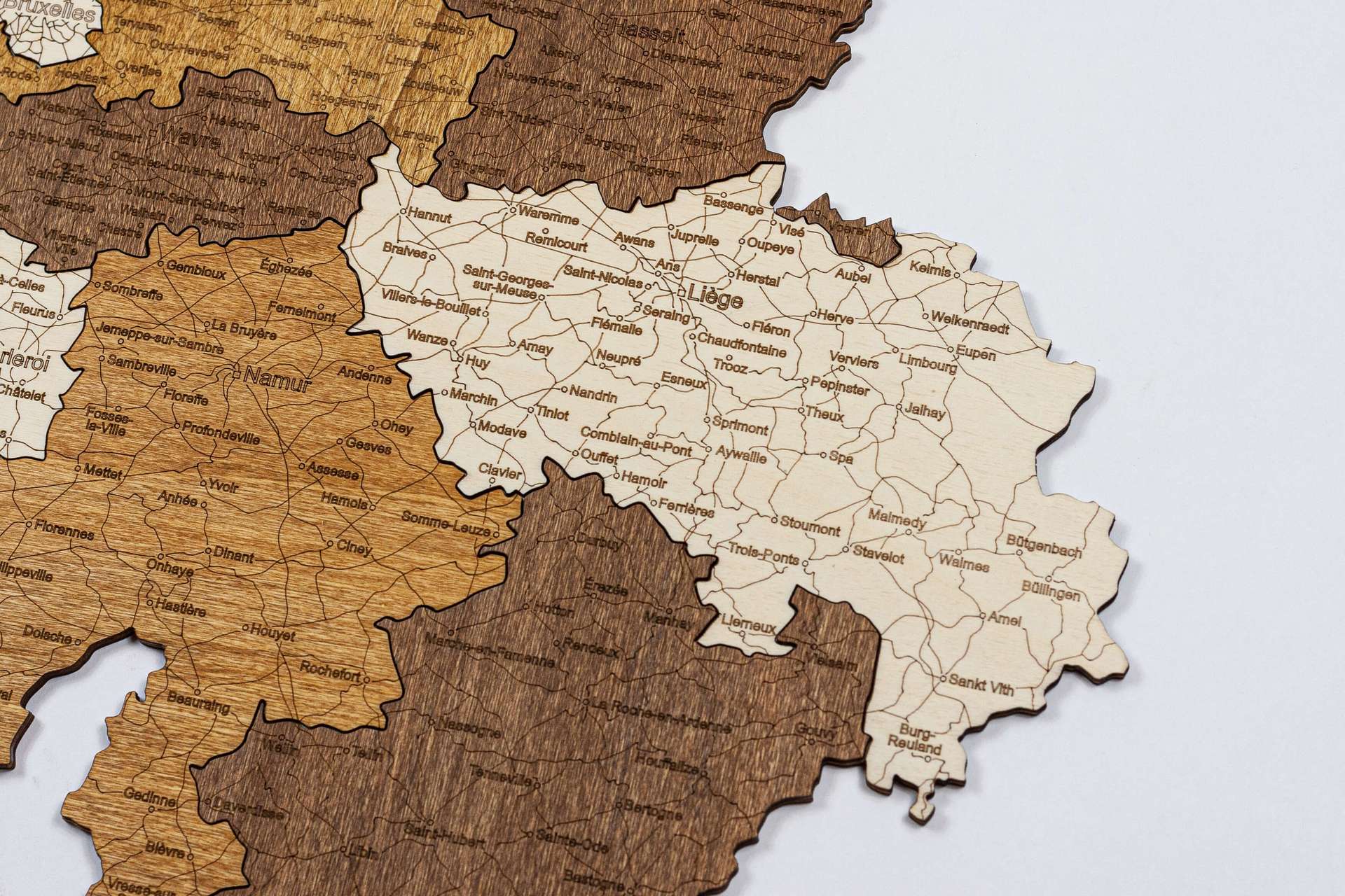 Wooden Map of Belgium