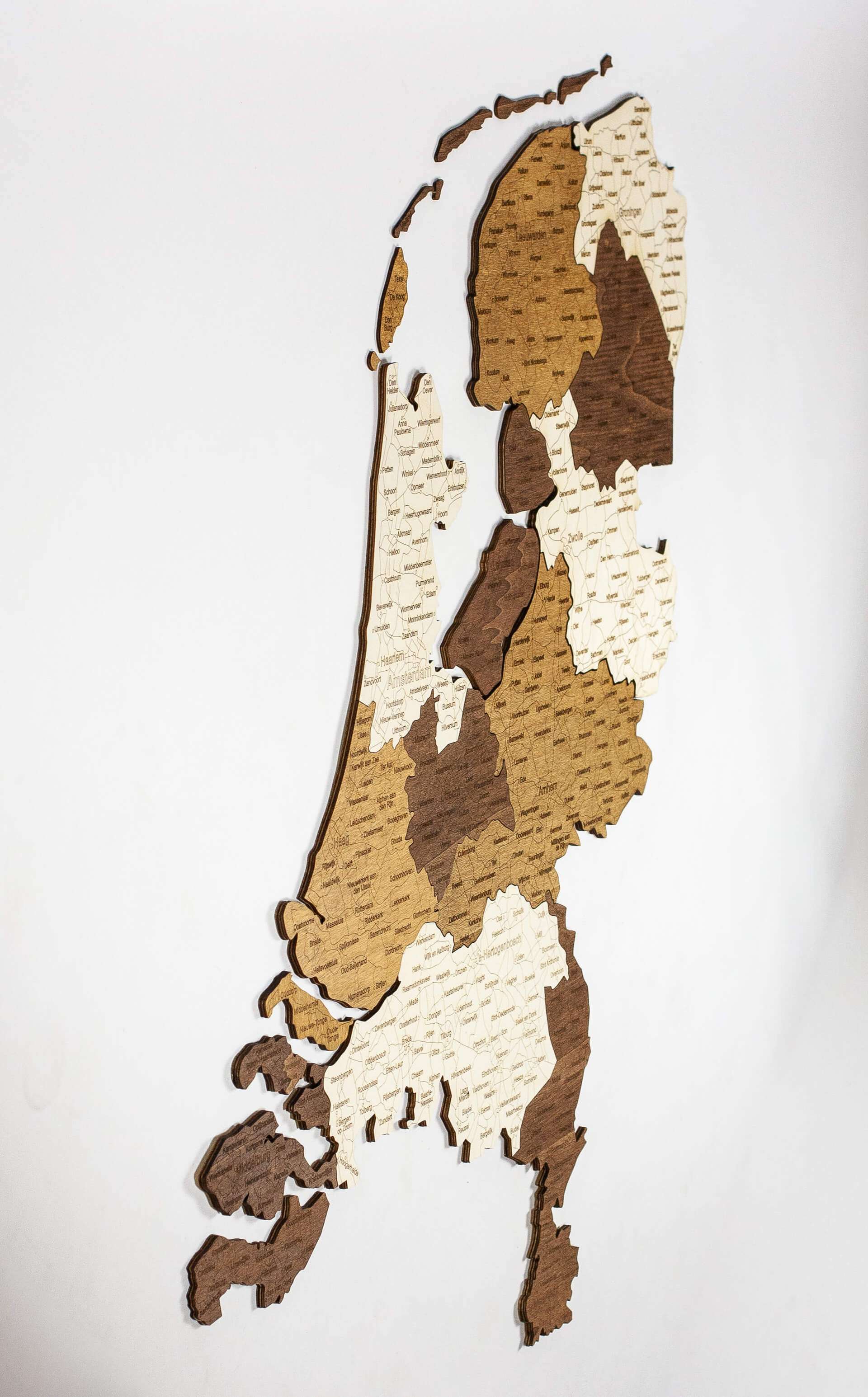 Netherlands Wooden Map