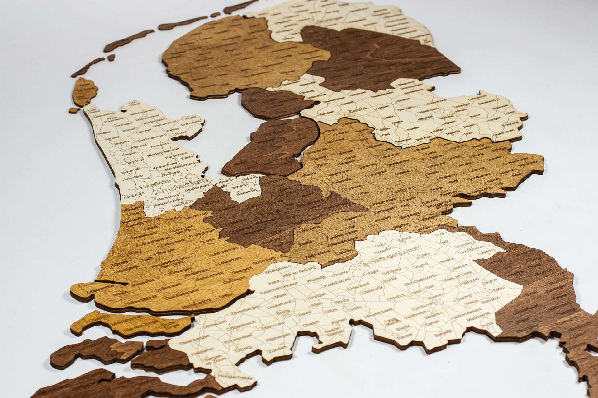Netherlands Wooden Map