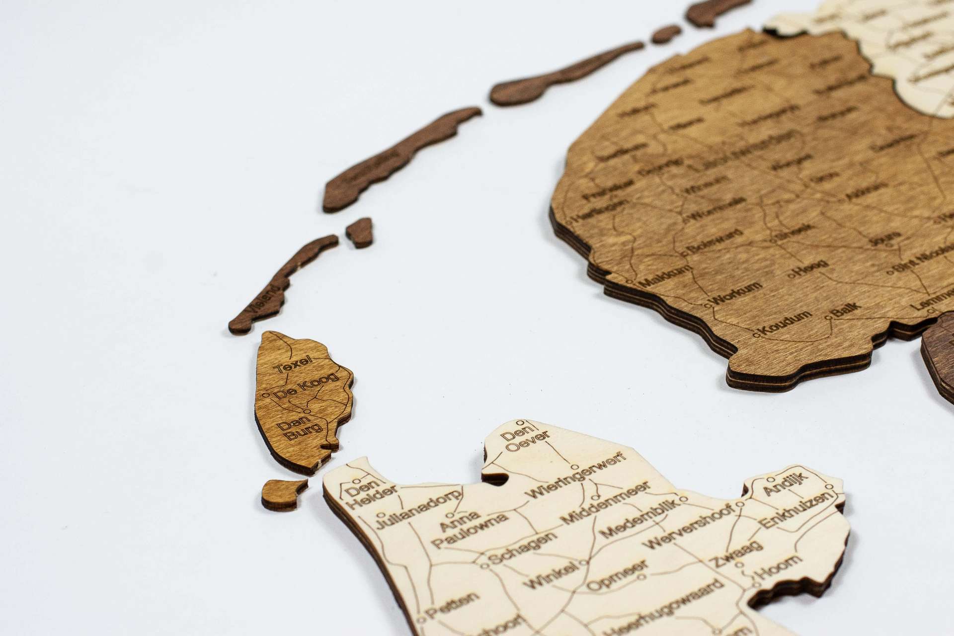 Netherlands Wooden Map