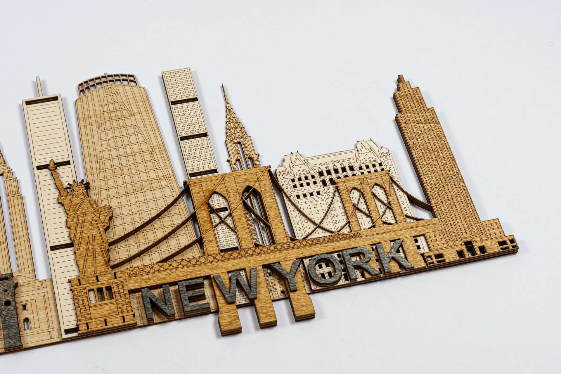 New York City Landmarks Wooden Wall Panel