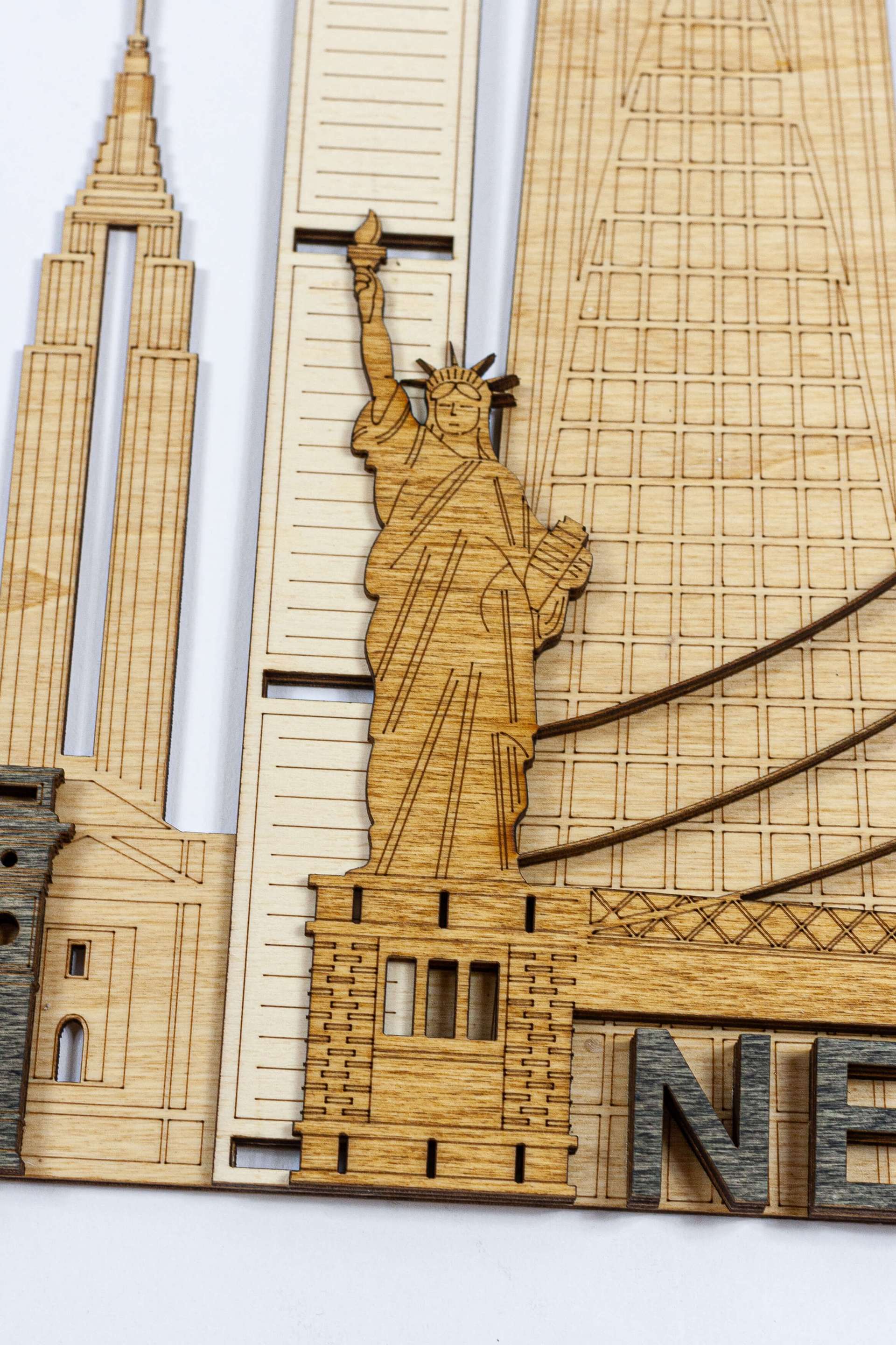 New York City Landmarks Wooden Wall Panel