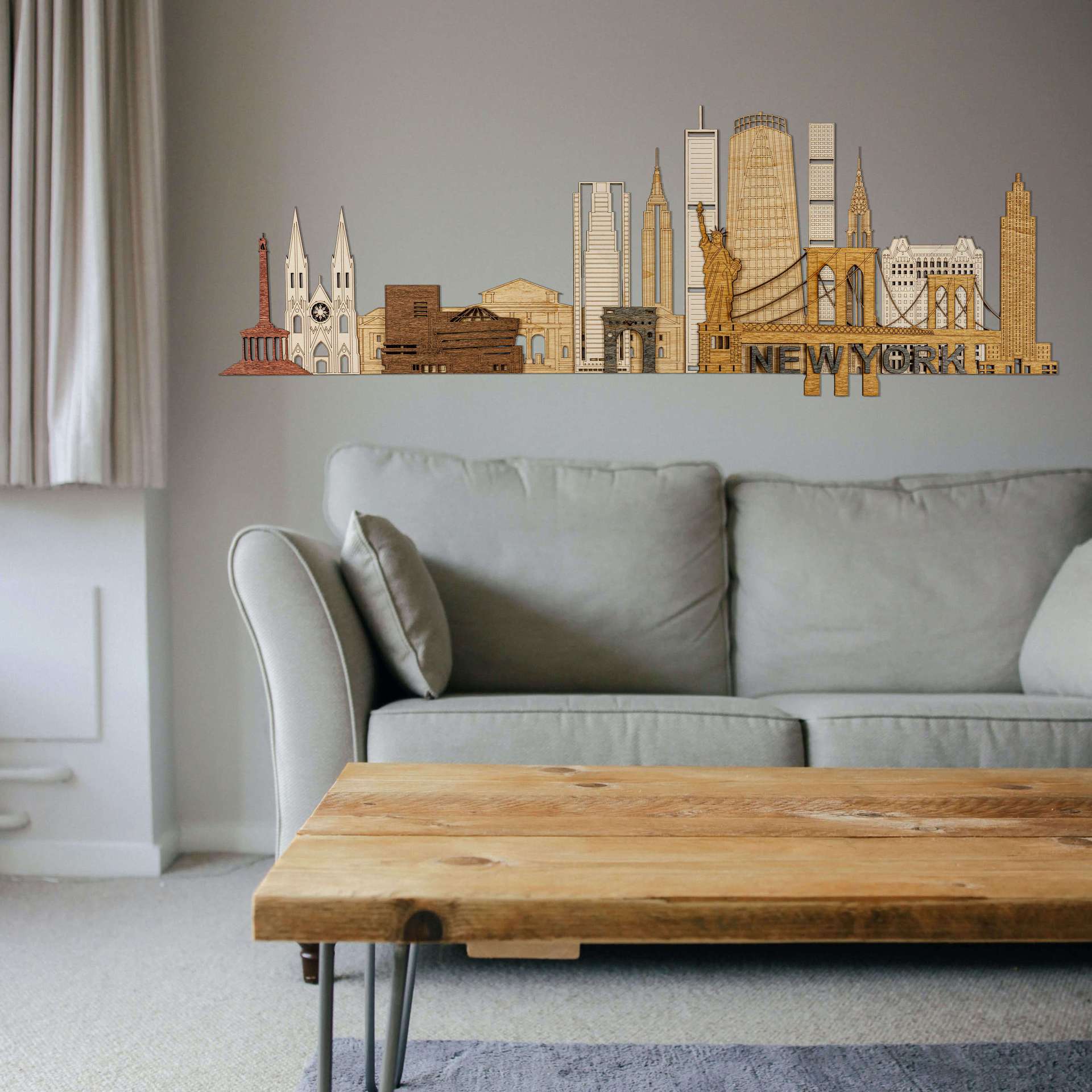New York City Landmarks Wooden Wall Panel