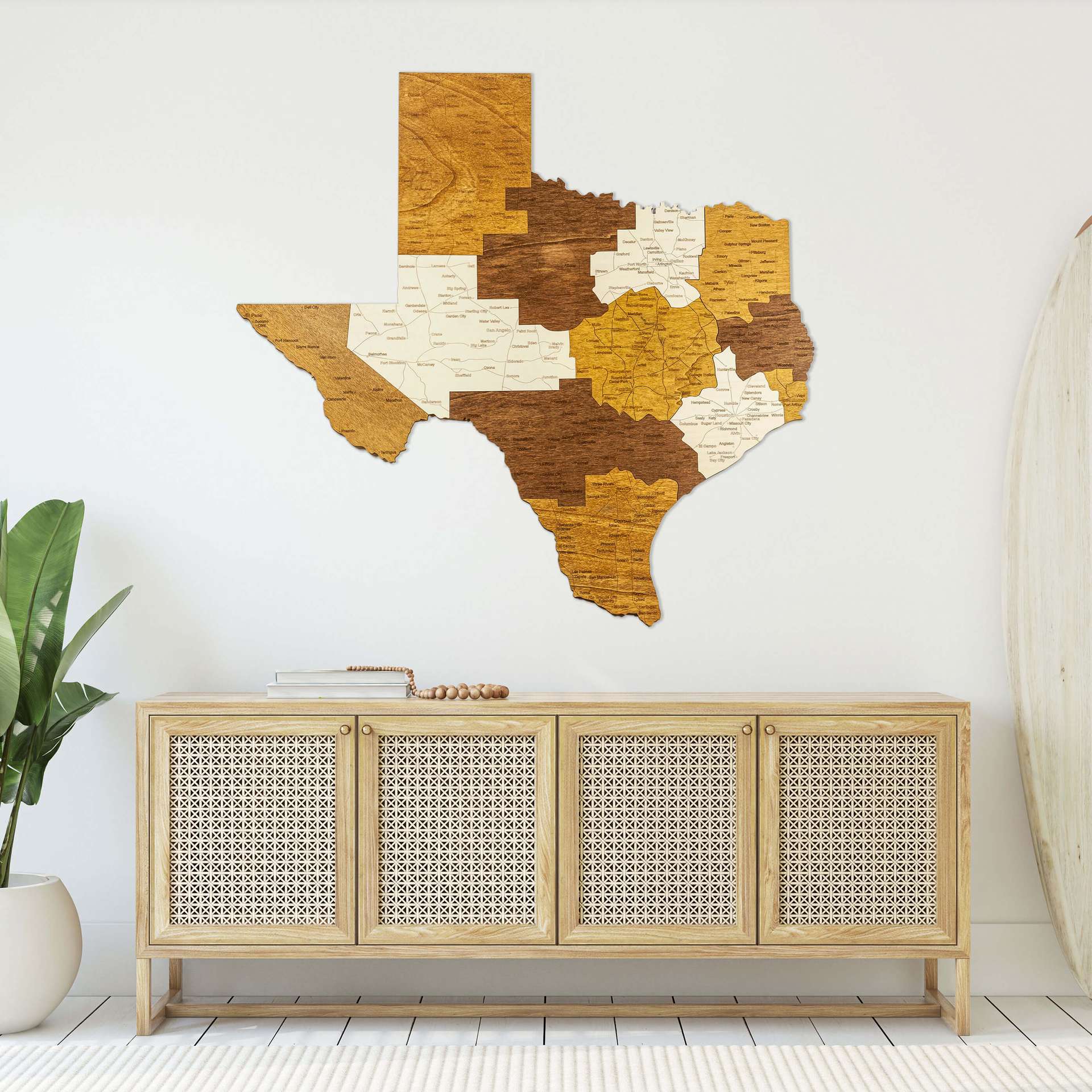 Texas Wooden Map