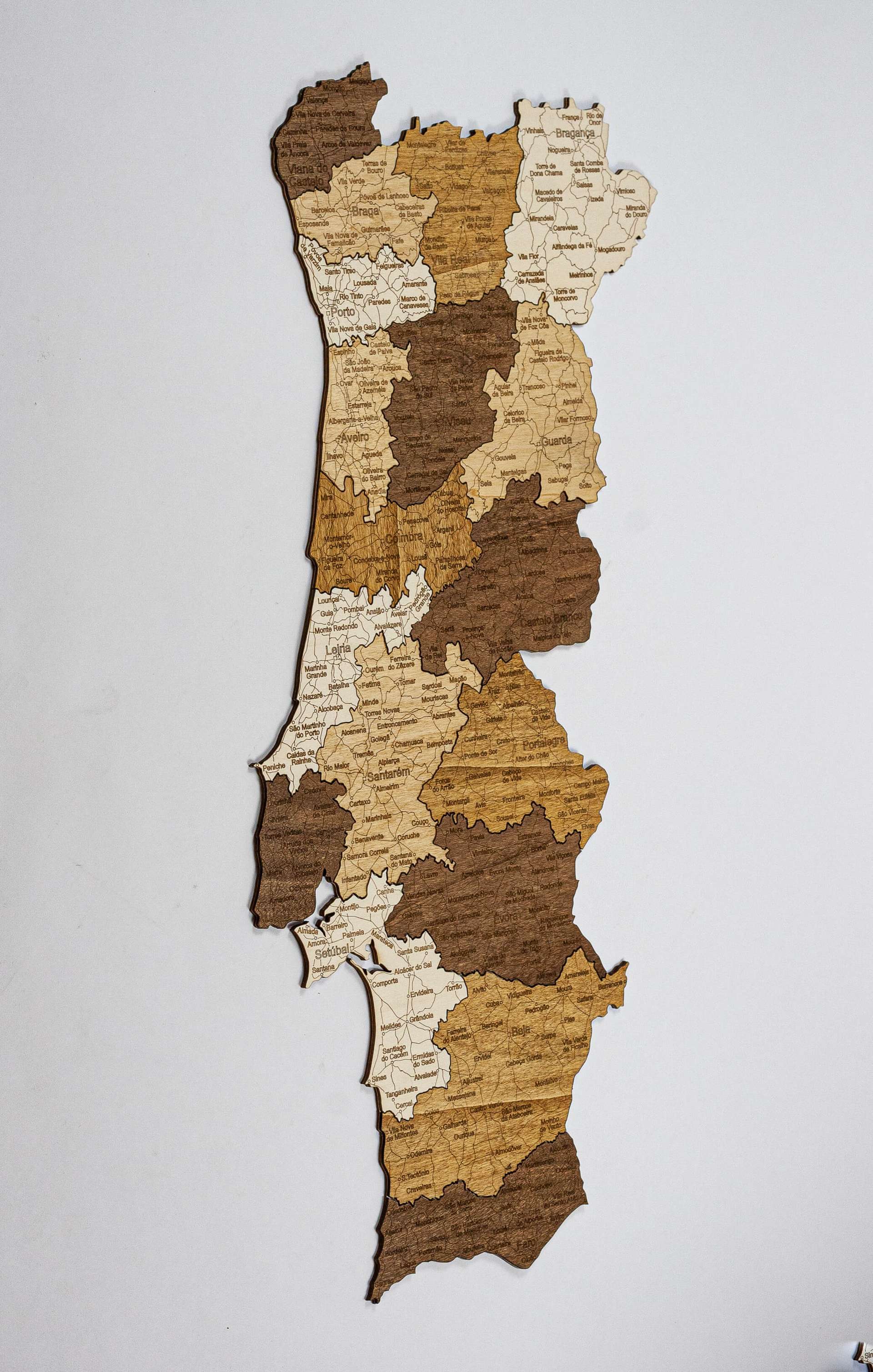 Portugal Wooden Map
