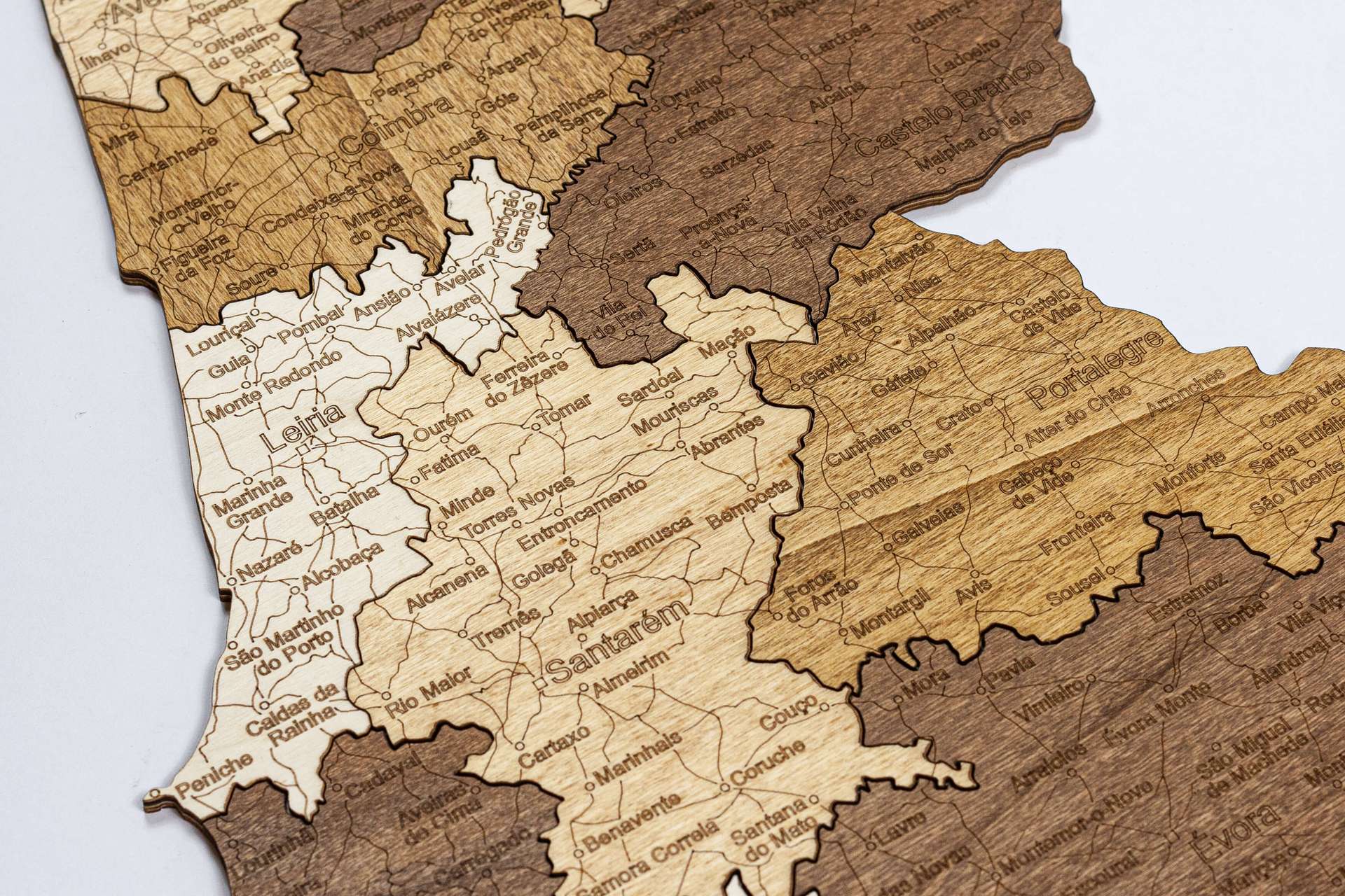 Portugal Houten Kaart