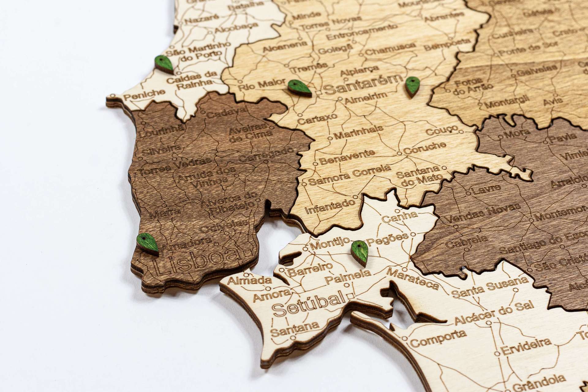 Portugal Wooden Map
