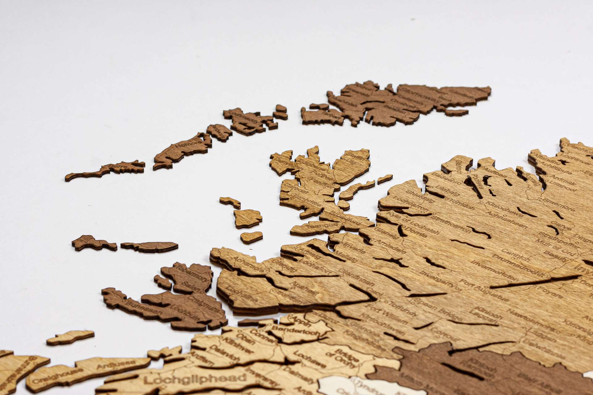 Scotland Wooden Map