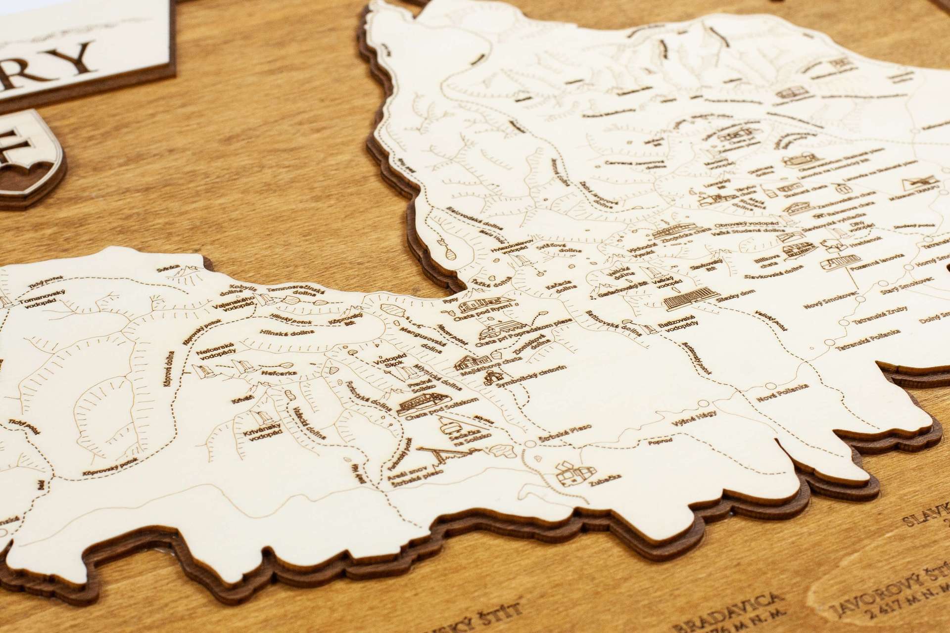 Tatra Mountains Framed Wooden Map