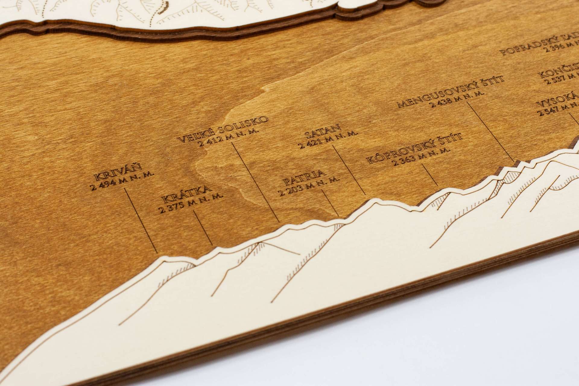 Tatra Mountains Framed Wooden Map