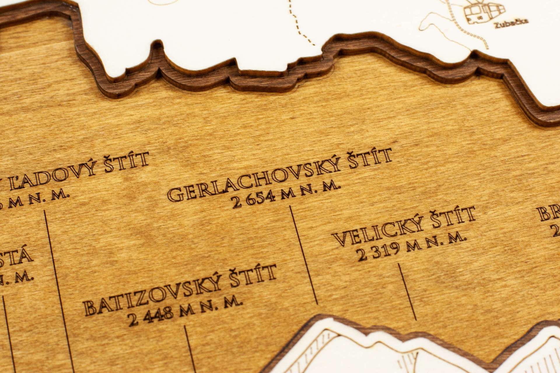 Tatra Mountains Framed Wooden Map
