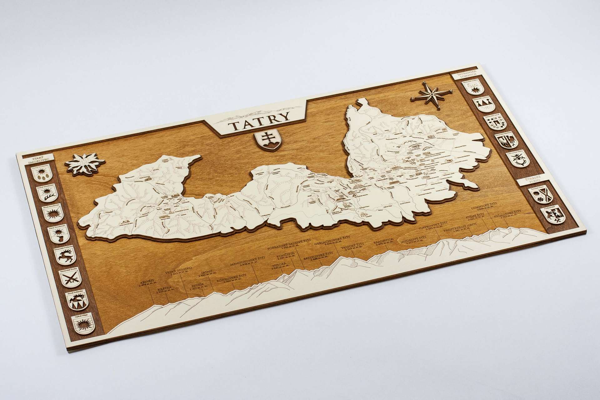 Tatra Mountains Framed Wooden Map