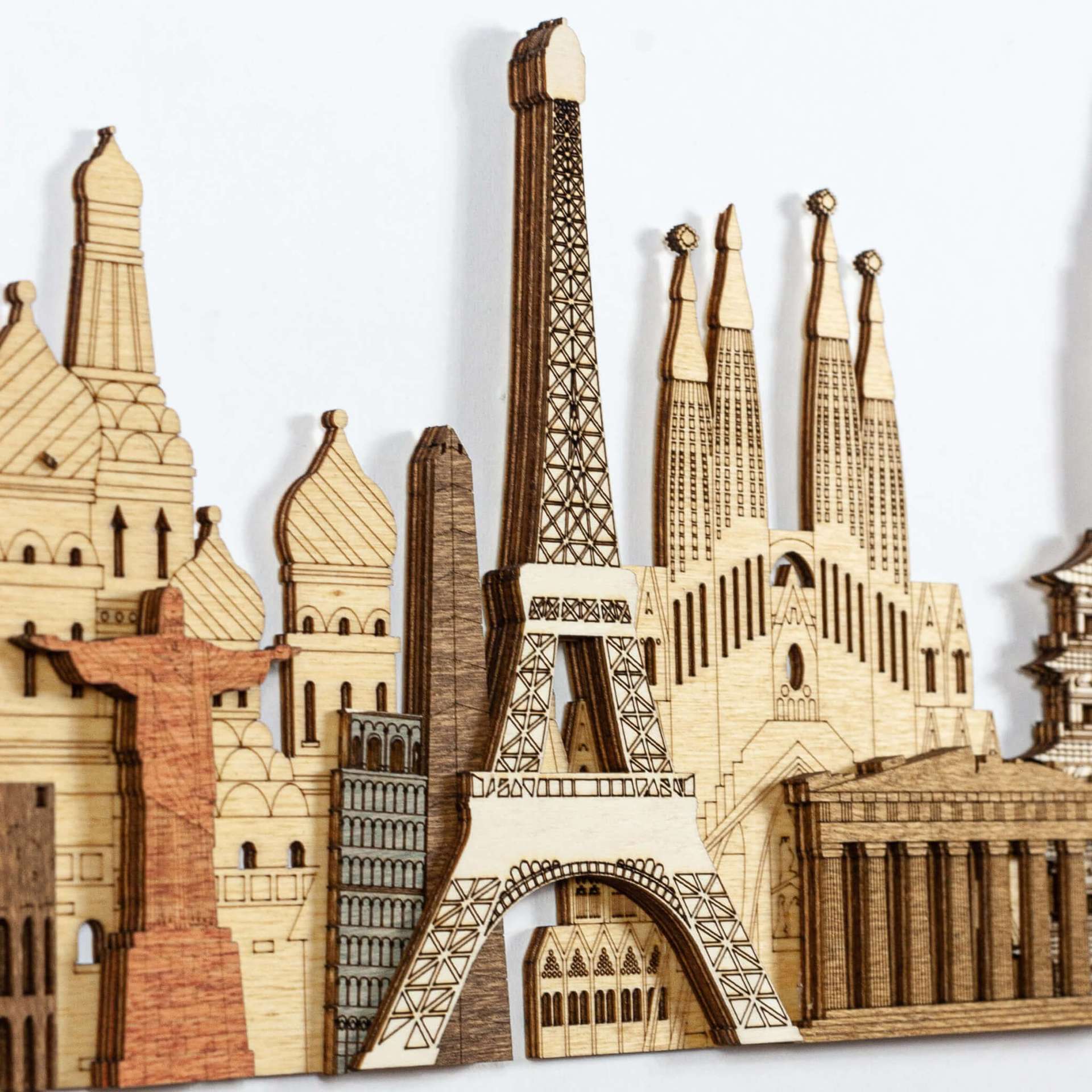 World Landmarks deluxe wooden panel 150cm