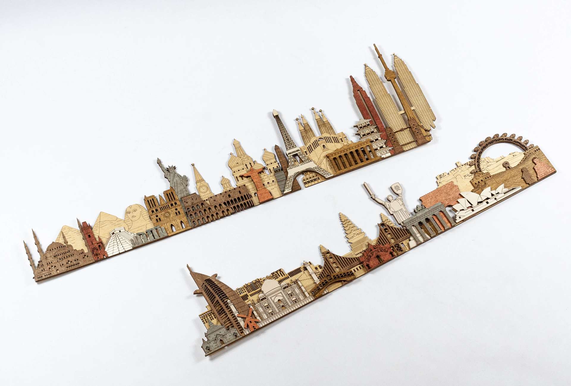 World Landmarks deluxe wooden panel 150cm