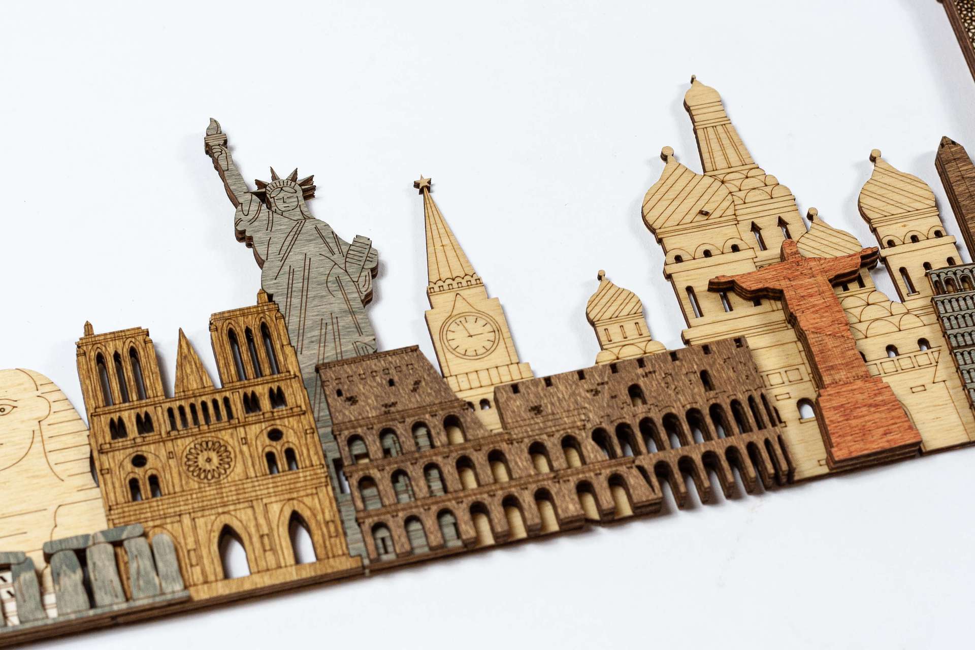 World Landmarks deluxe wooden panel 150cm