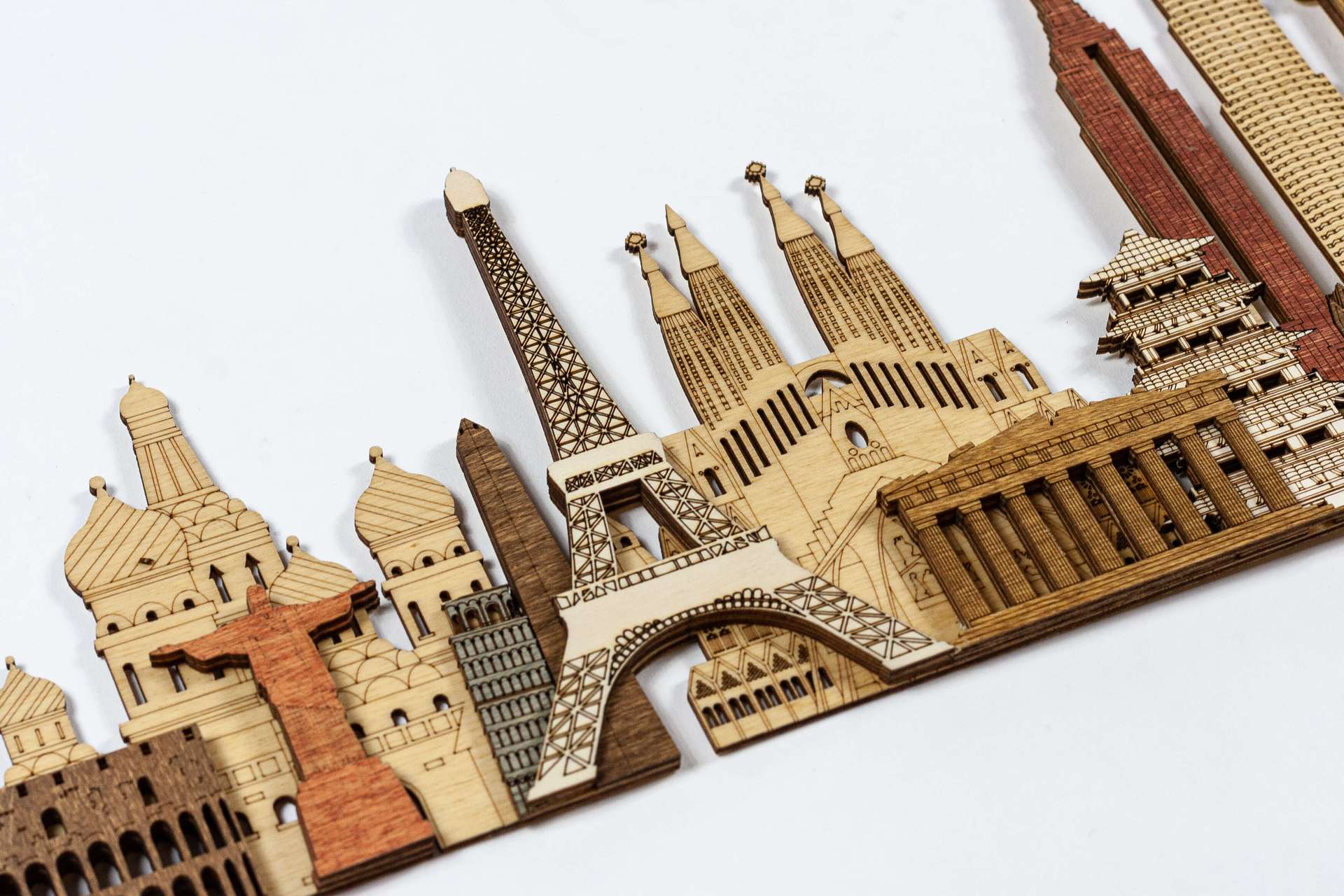 World Landmarks deluxe wooden panel 150cm