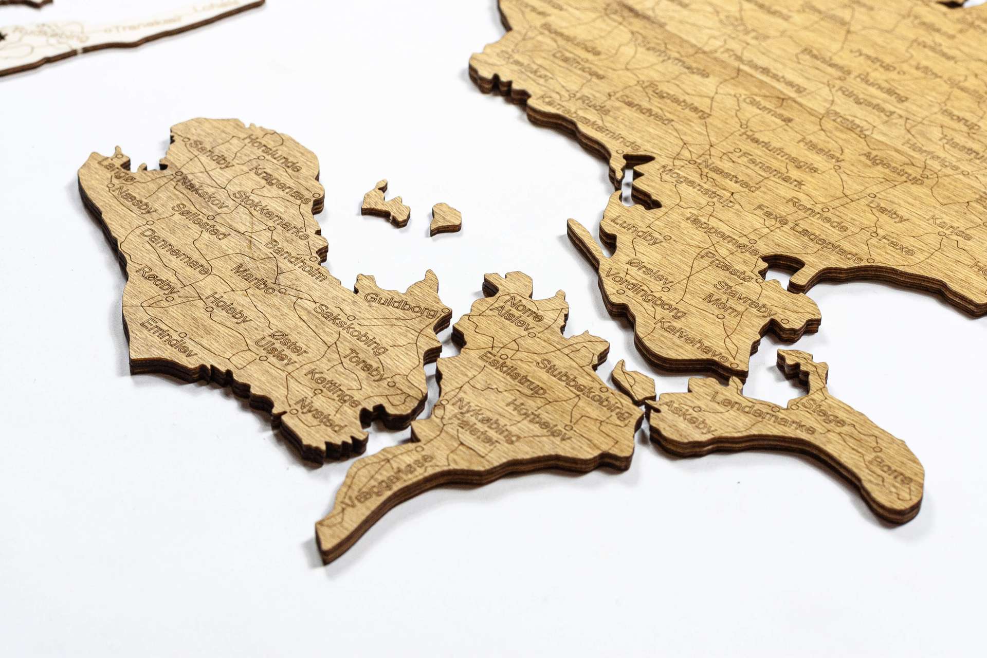 Danmarkskort i træ