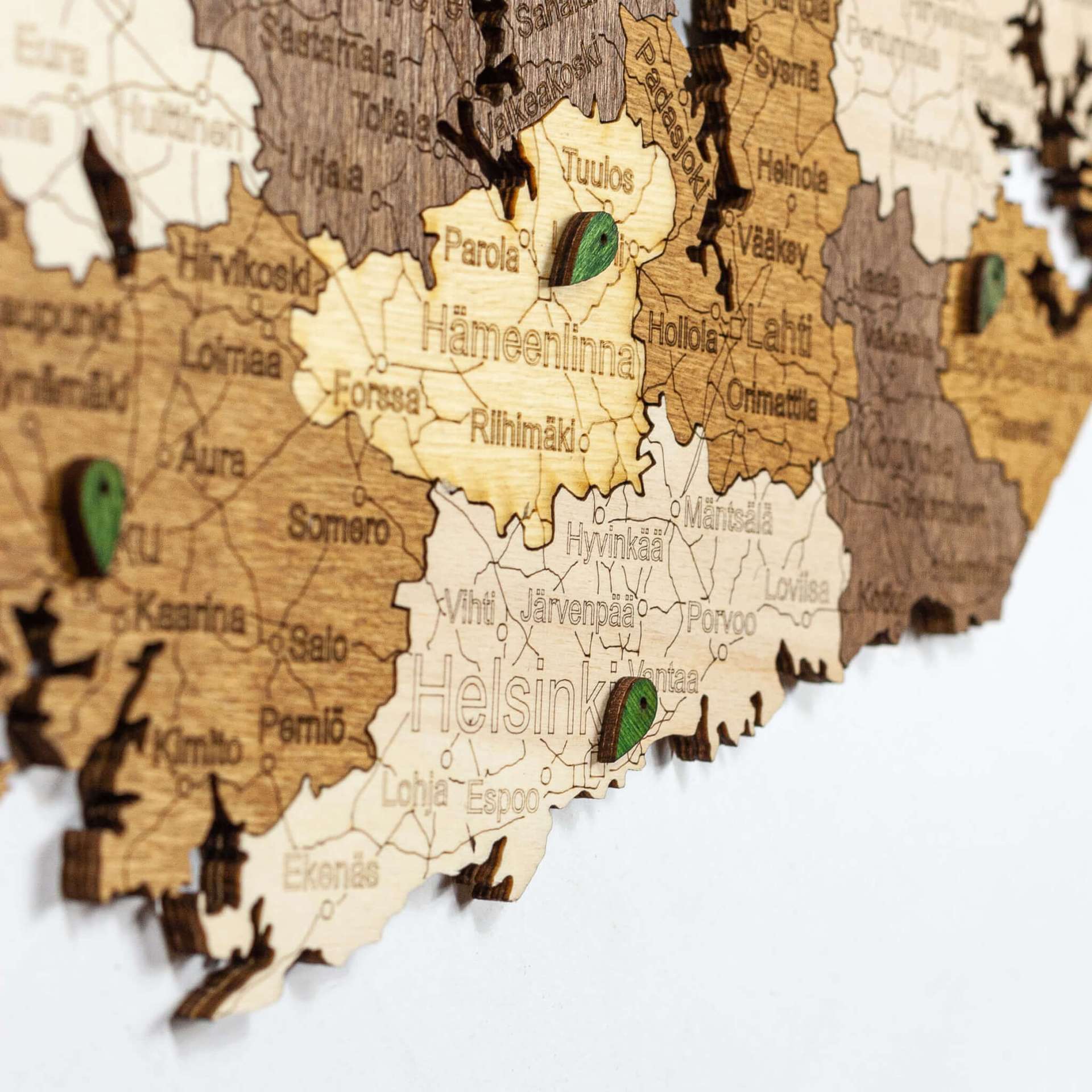 Finland Wooden Map