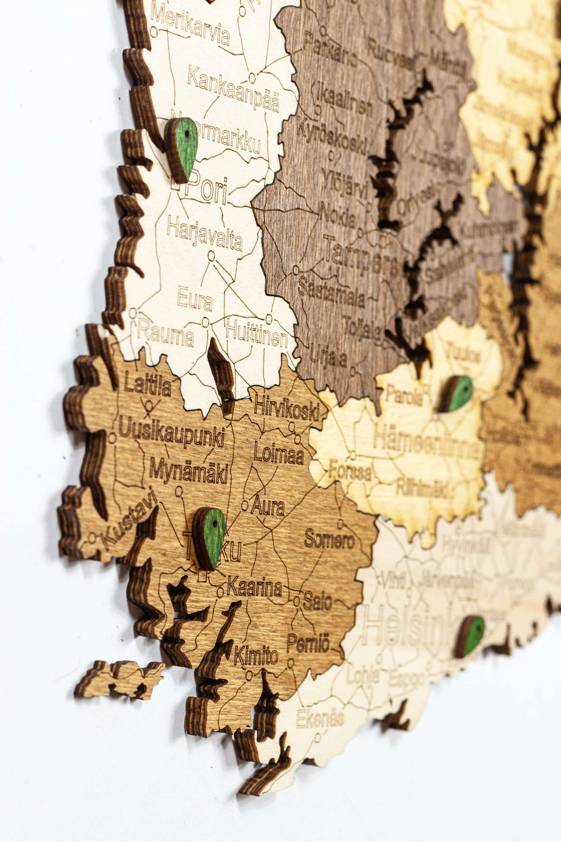 Finland Wooden Map