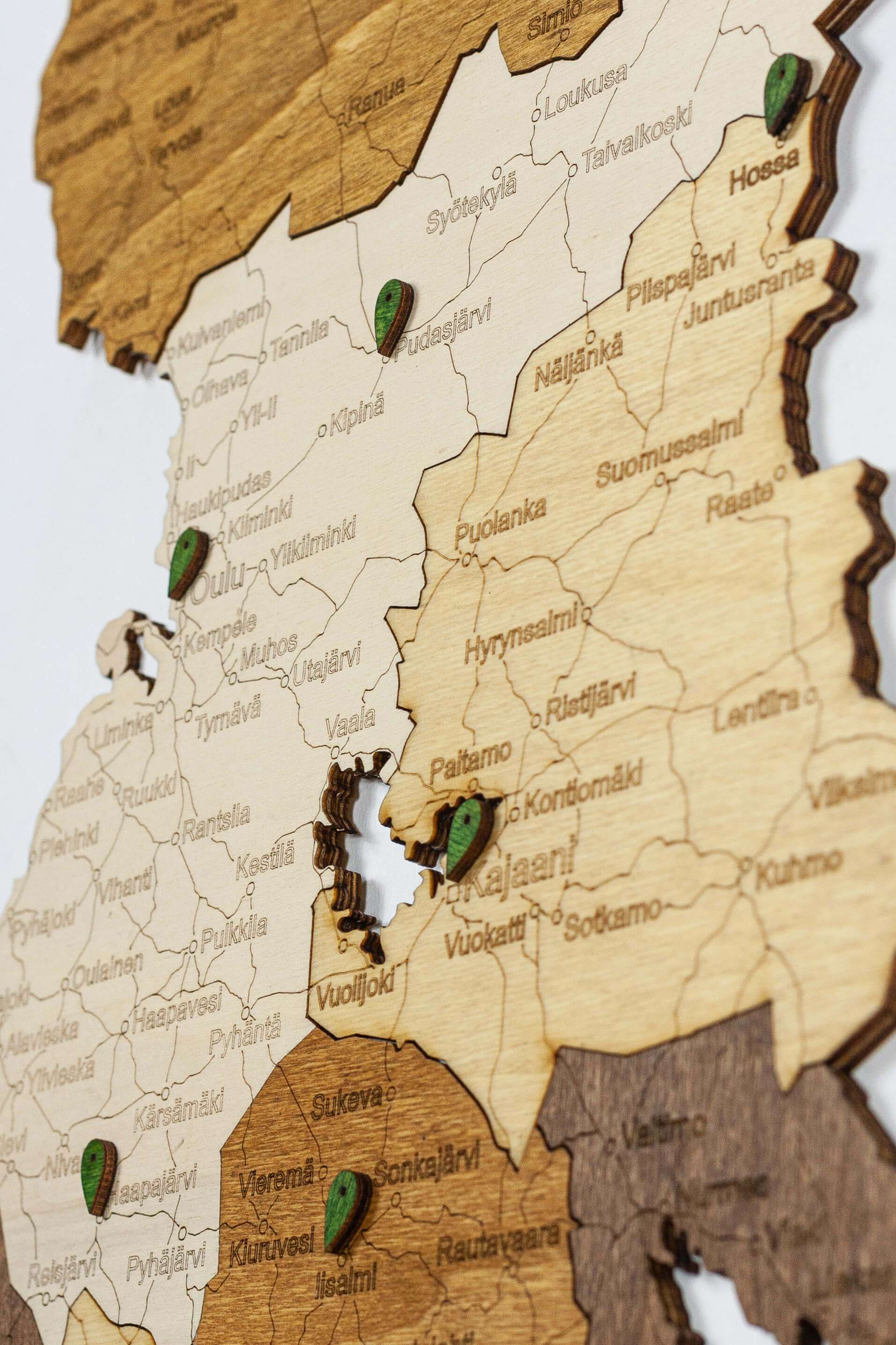 Finland Wooden Map