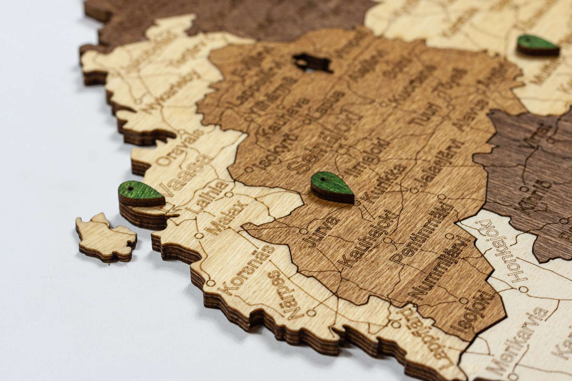 Finland Wooden Map