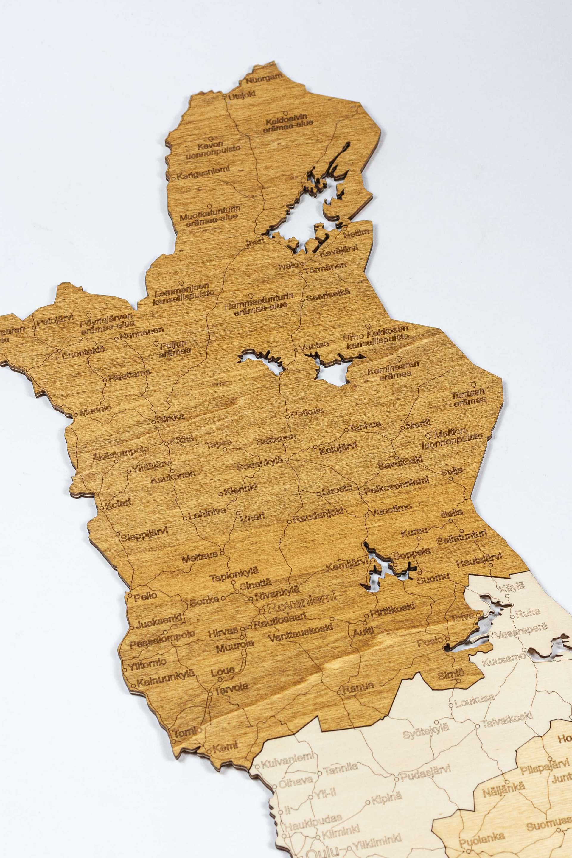 Finland Wooden Map