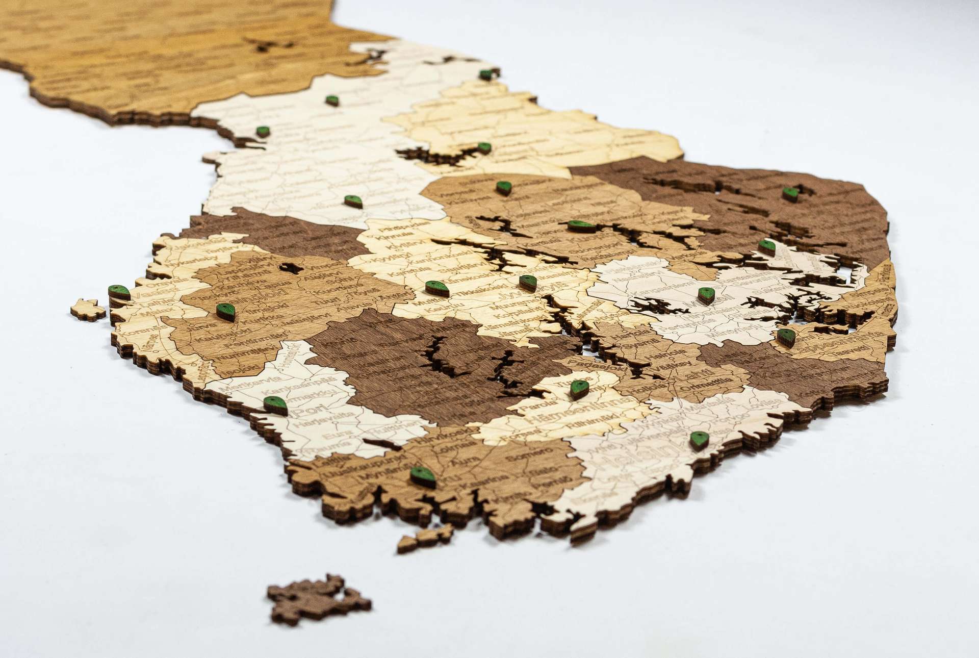 Finland Wooden Map