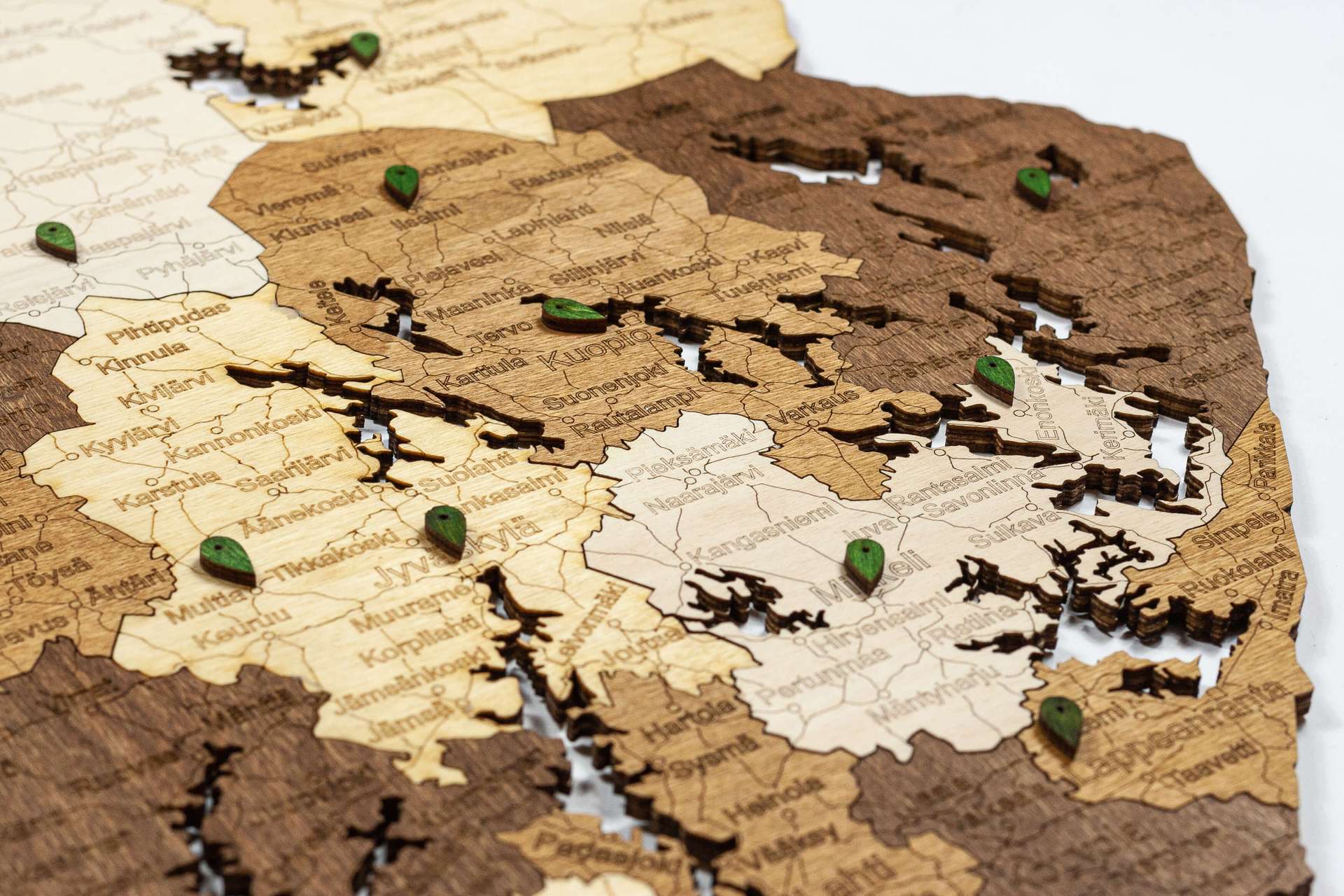 Finland Wooden Map
