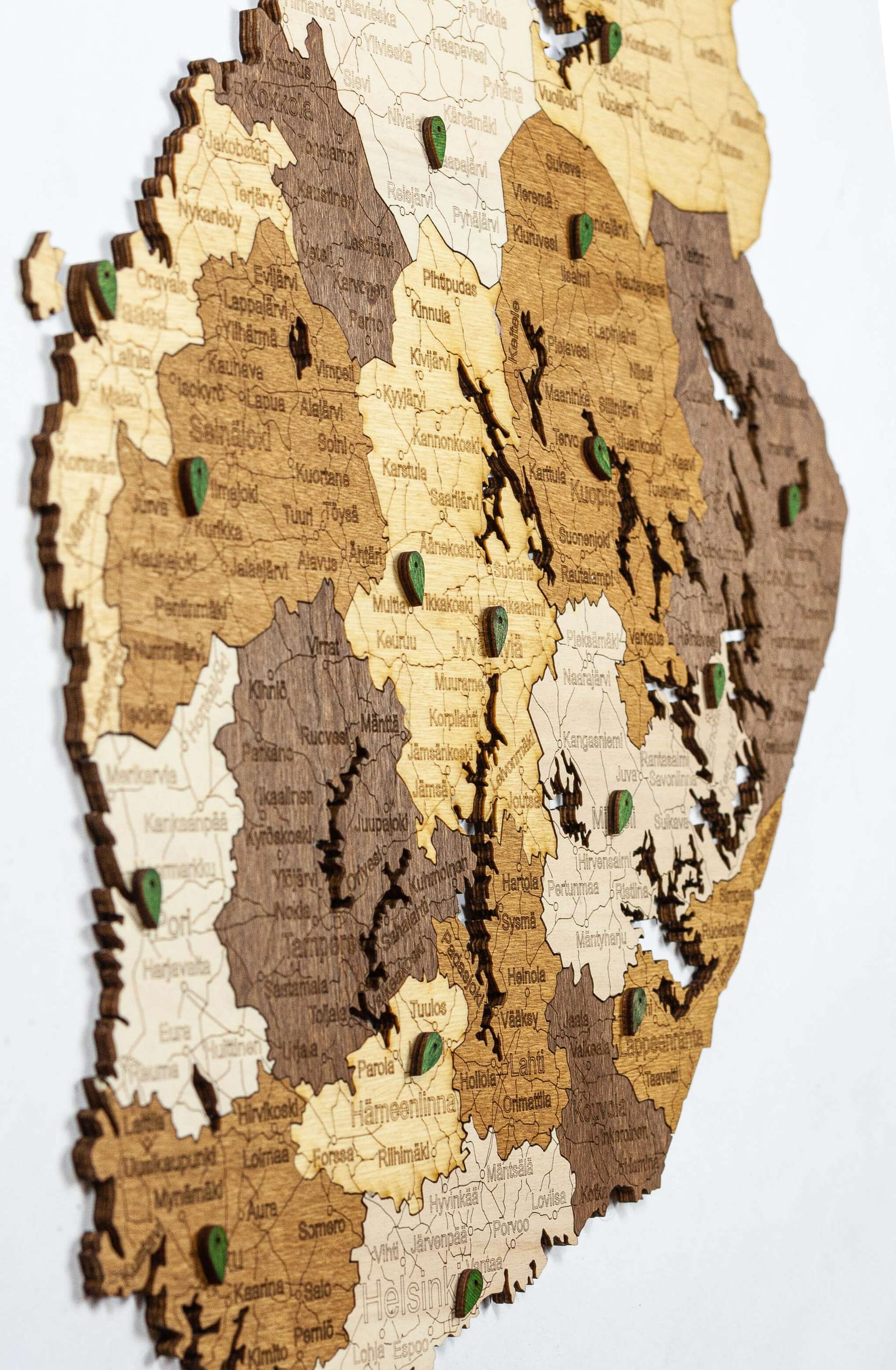 Finland Wooden Map