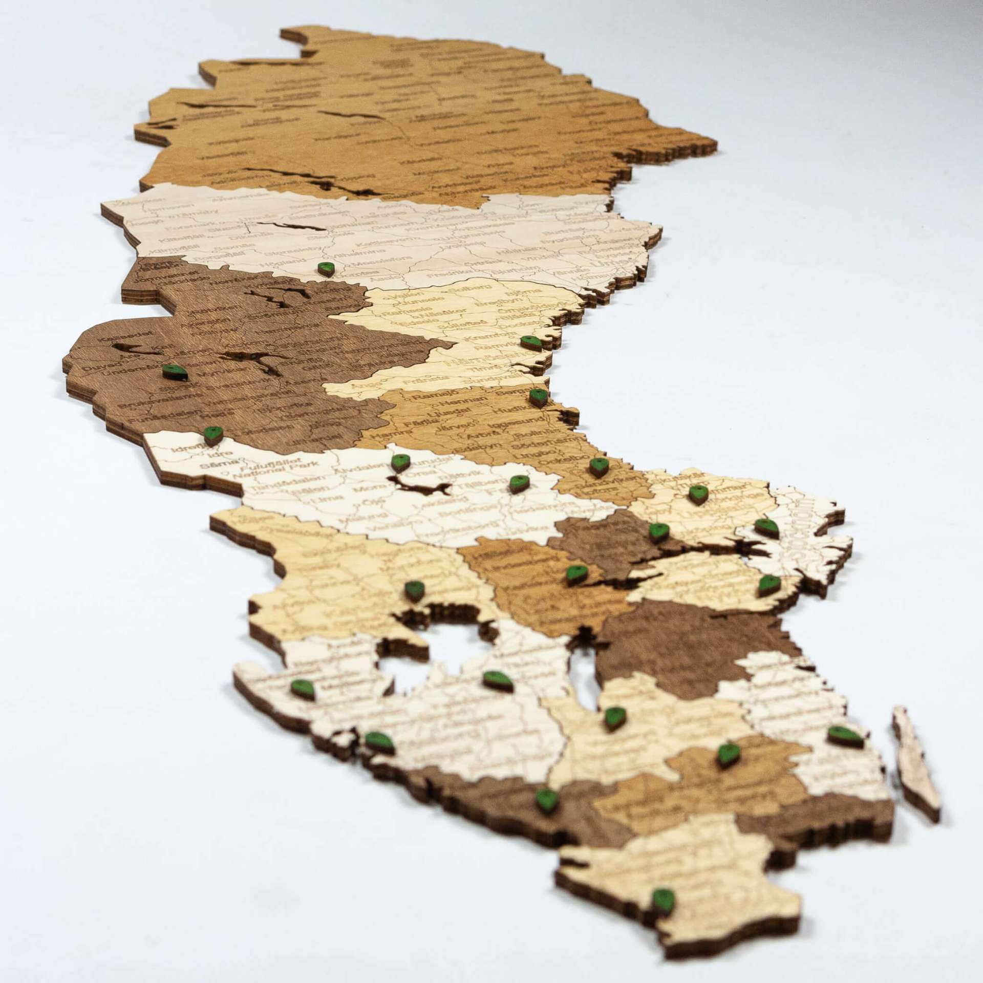 Sweden Wooden Map