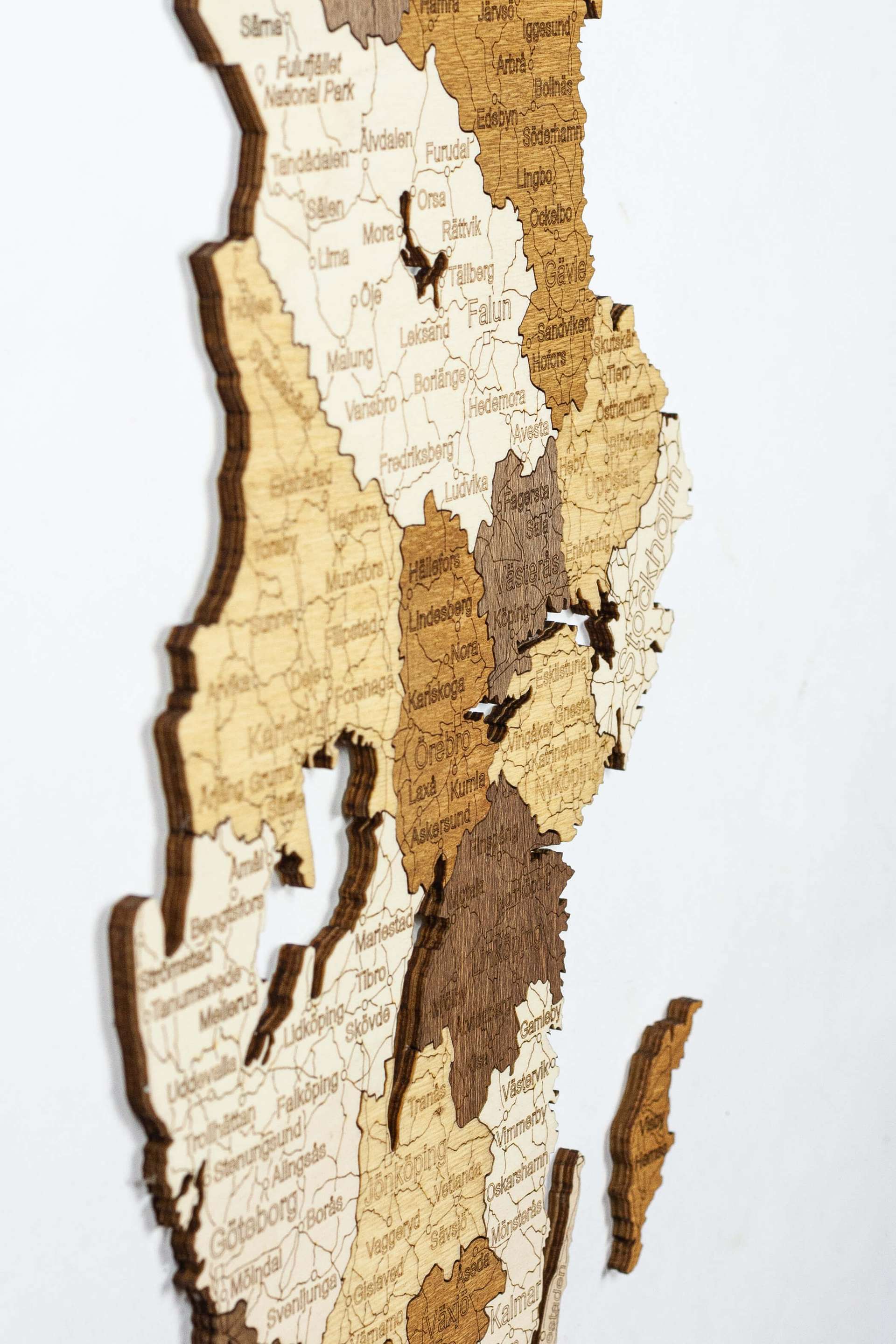 Sweden Wooden Map