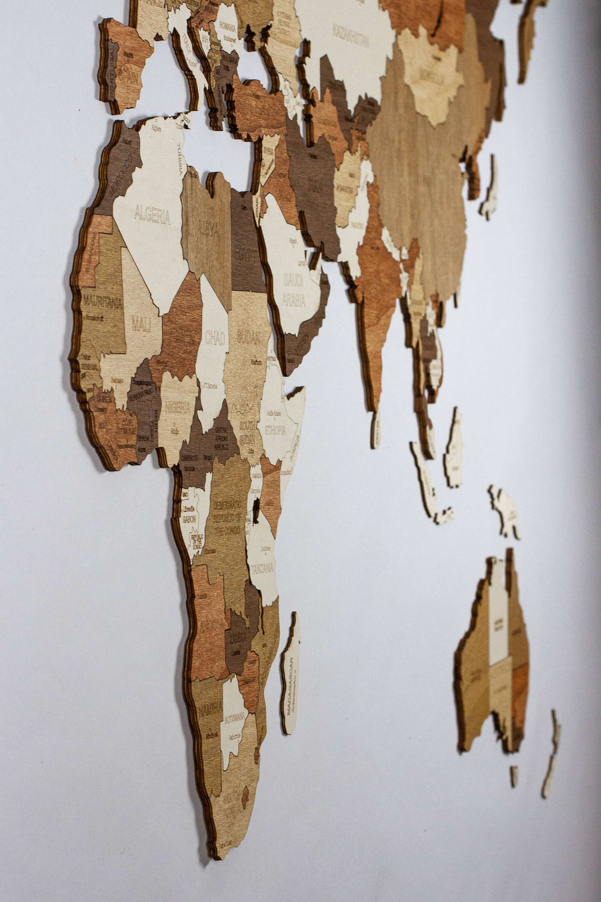 2D Wooden World Map