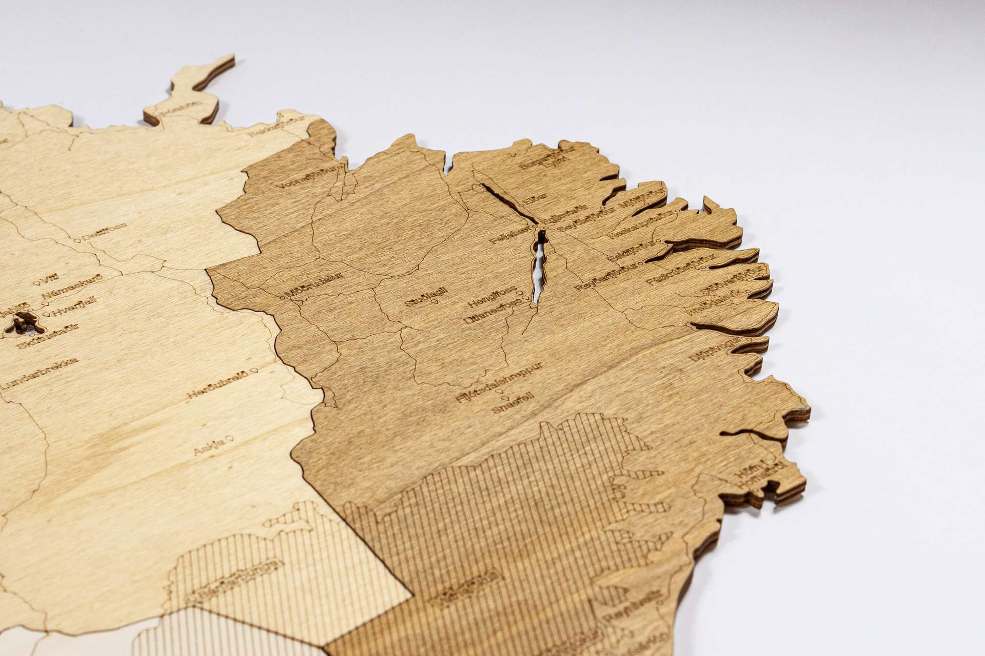 Wooden Map of Iceland