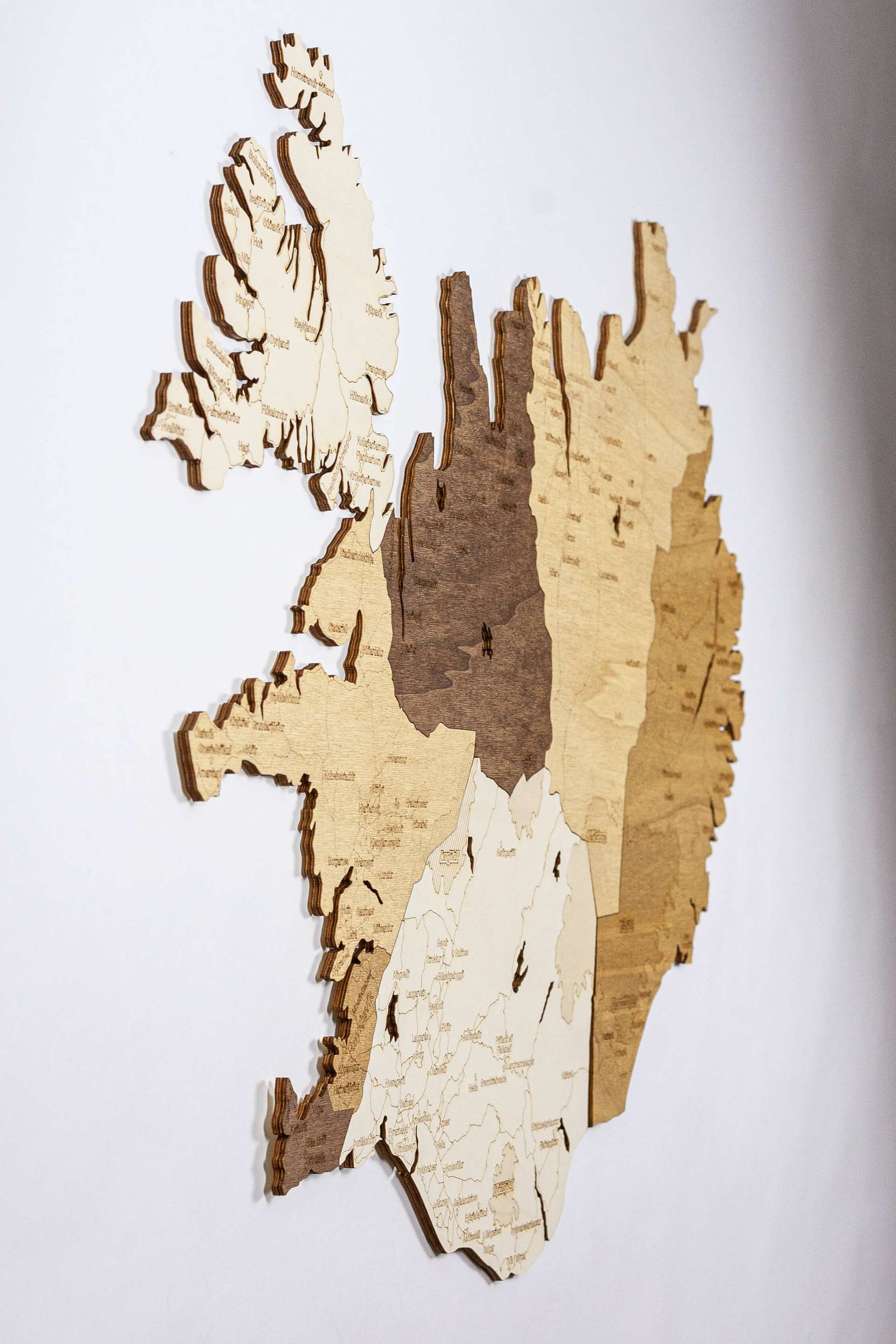 Wooden Map of Iceland