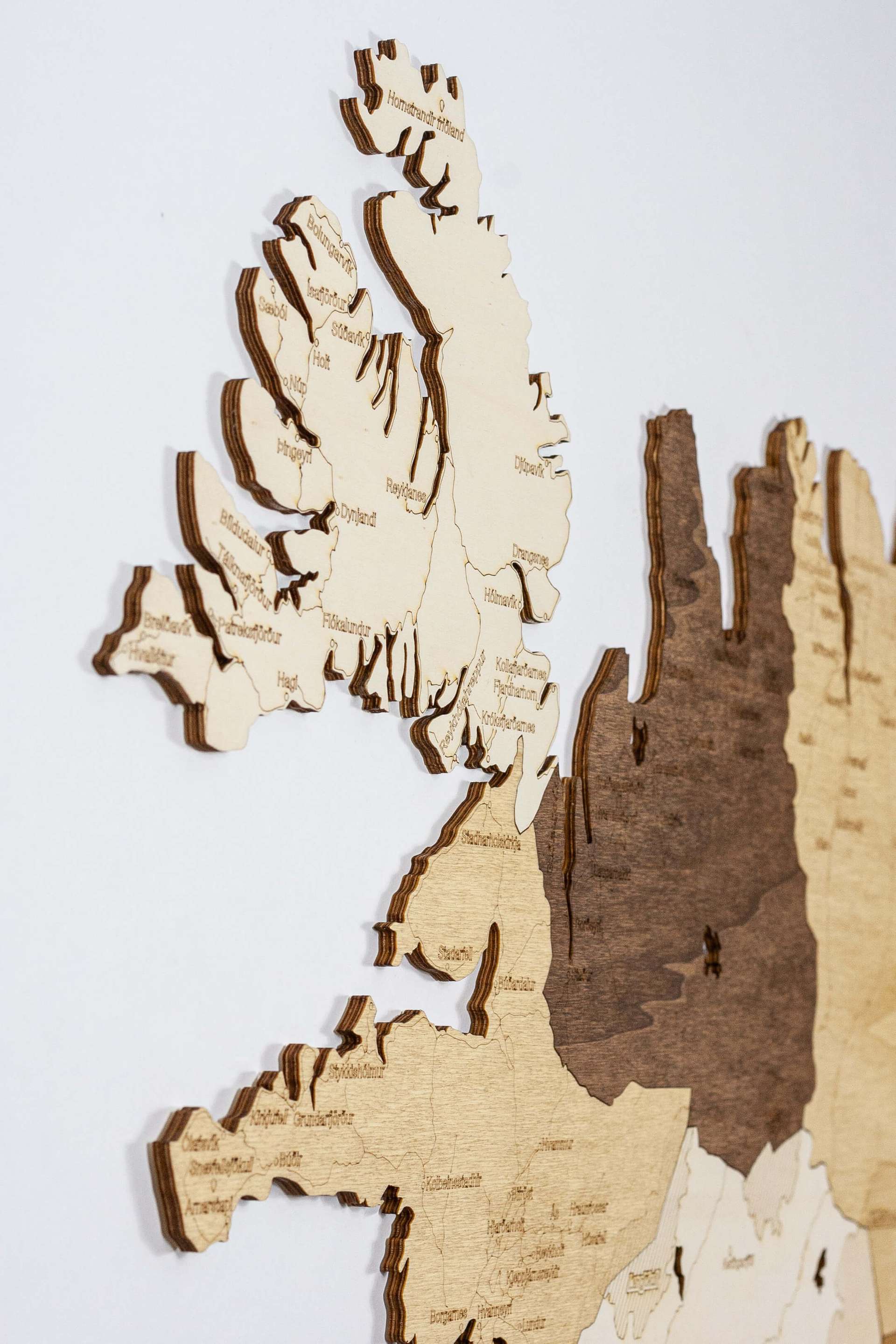 Hölzerne Karte von Island